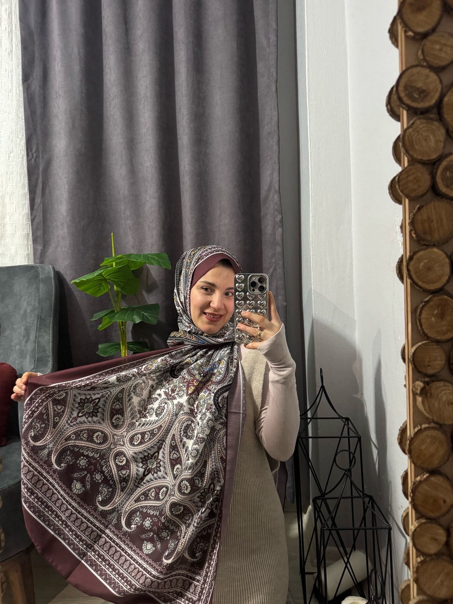 Soft Pamuk Etnik Desen Şal