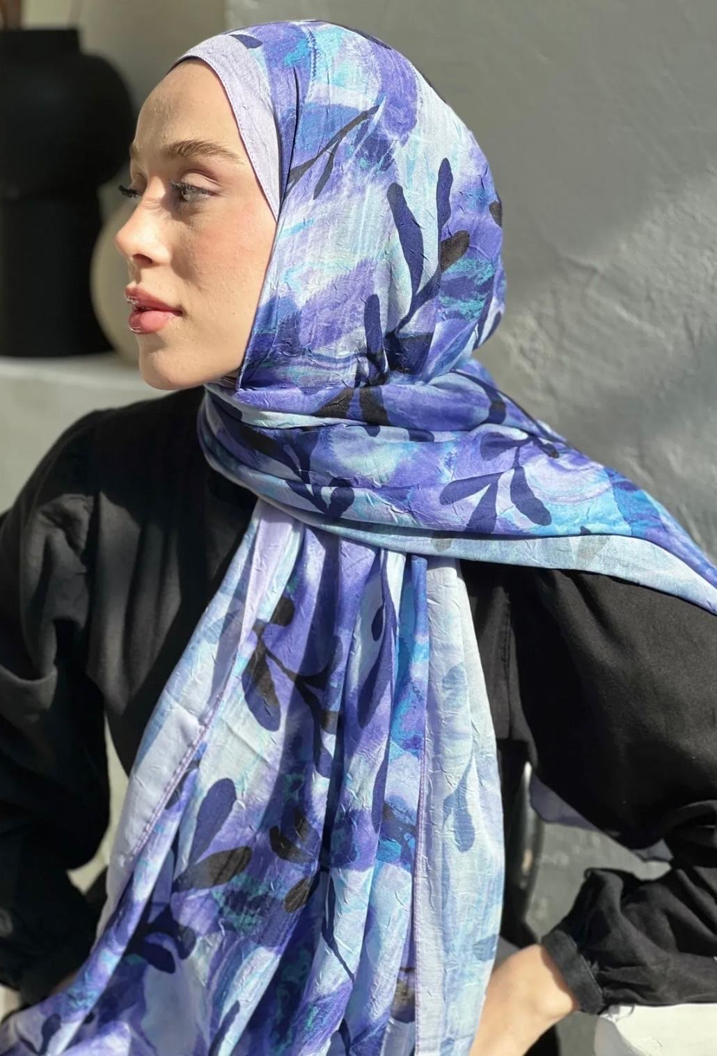Yaprak Desen Bambu Şal