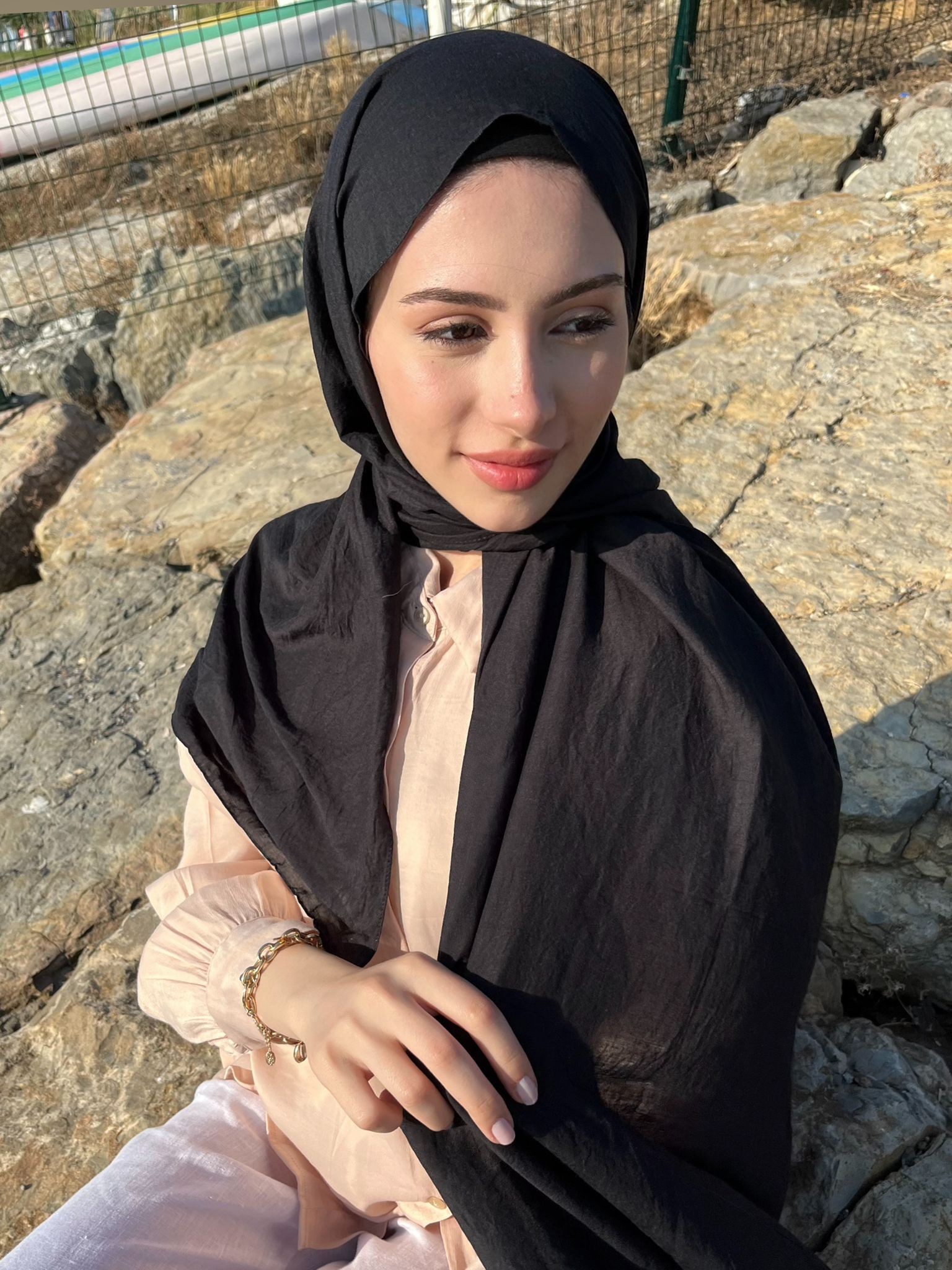 Keten Bambu Şal-Düz Model