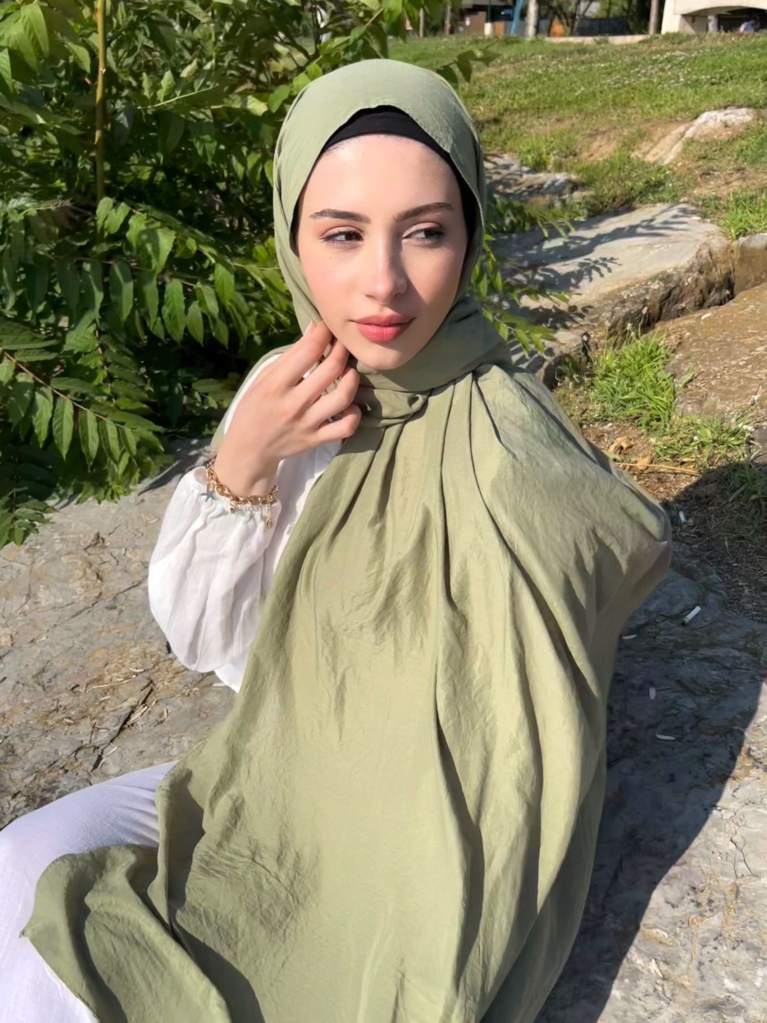 Keten Bambu Şal-Düz Model