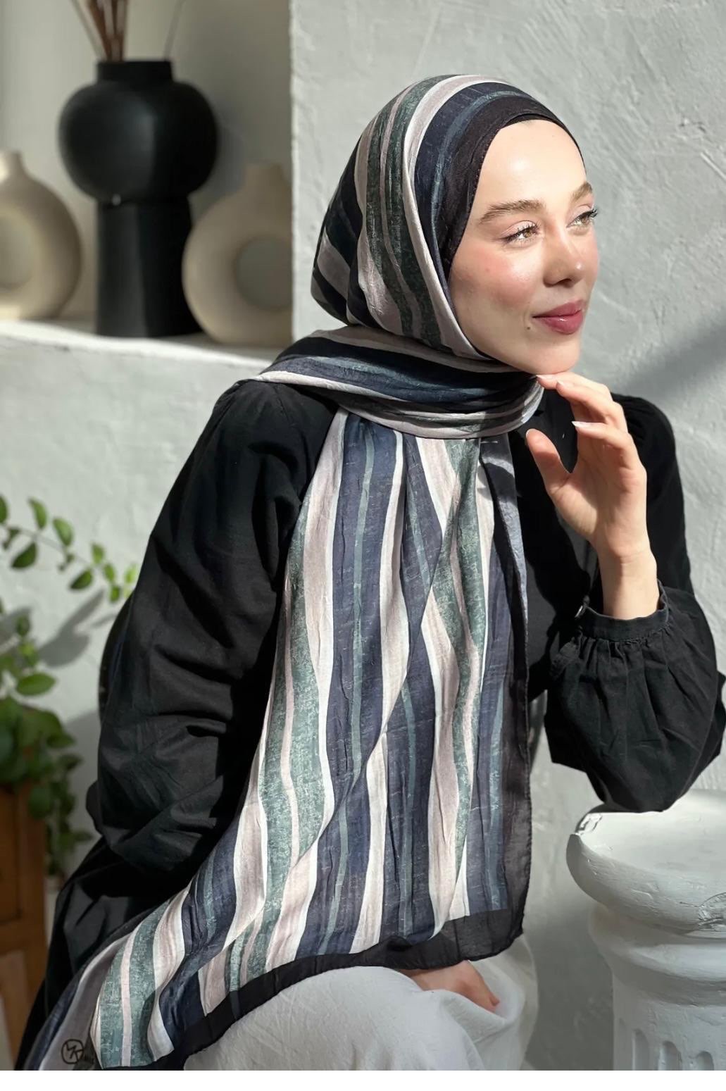 Çi̇zgi̇ Desen Bambu Şal