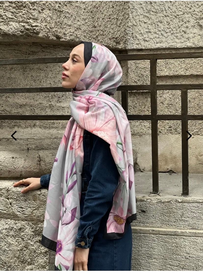 Kamelia Desen Çizgili Şal