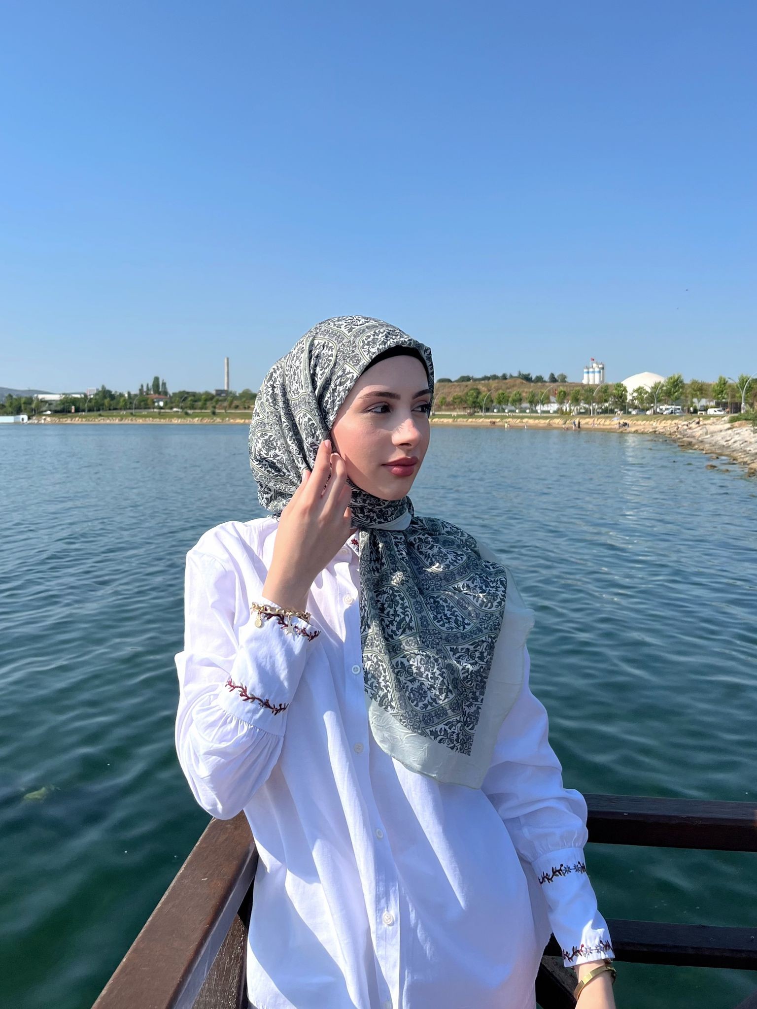 Bambu Kraş Eşarp-Jazmin Desen 