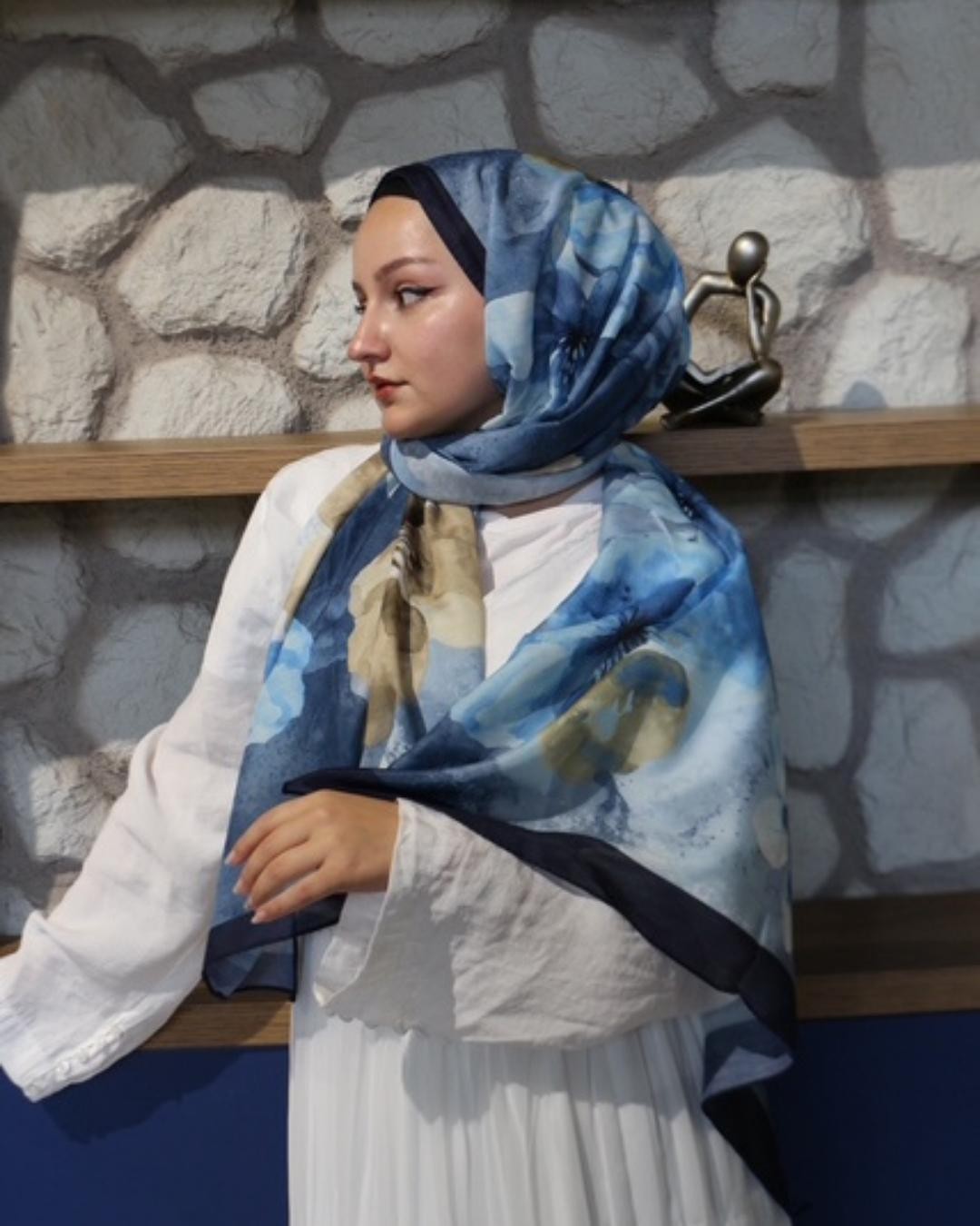 Soft Pamuk Şal-Lotus Desen