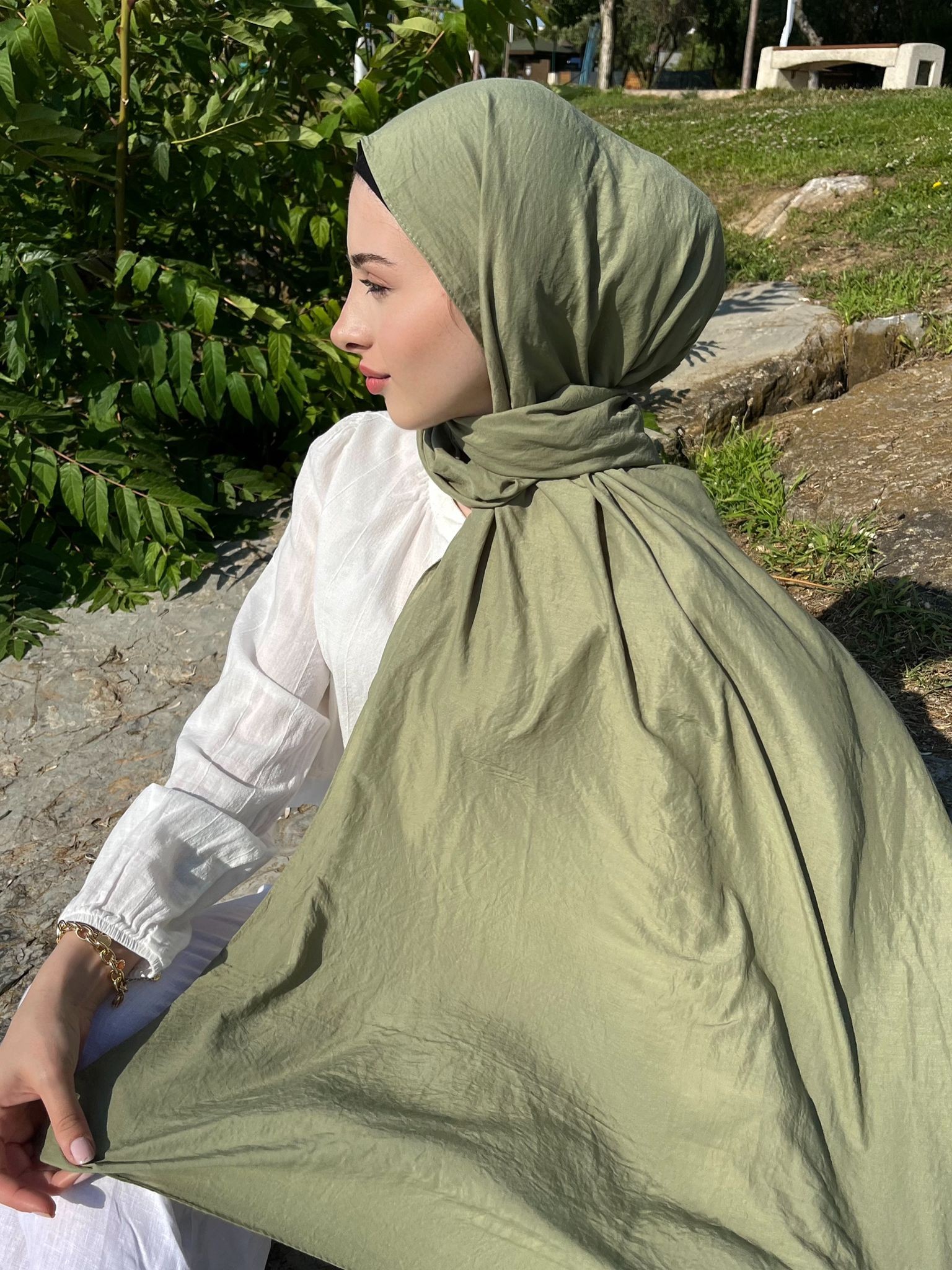 Keten Bambu Şal-Düz Model