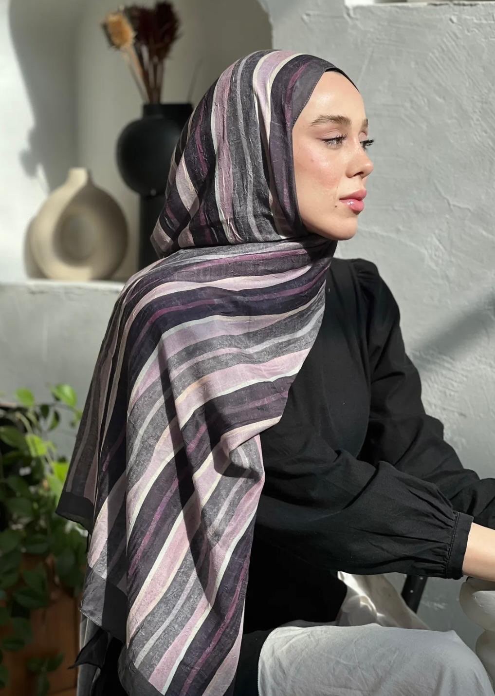 Çi̇zgi̇ Desen Bambu Şal