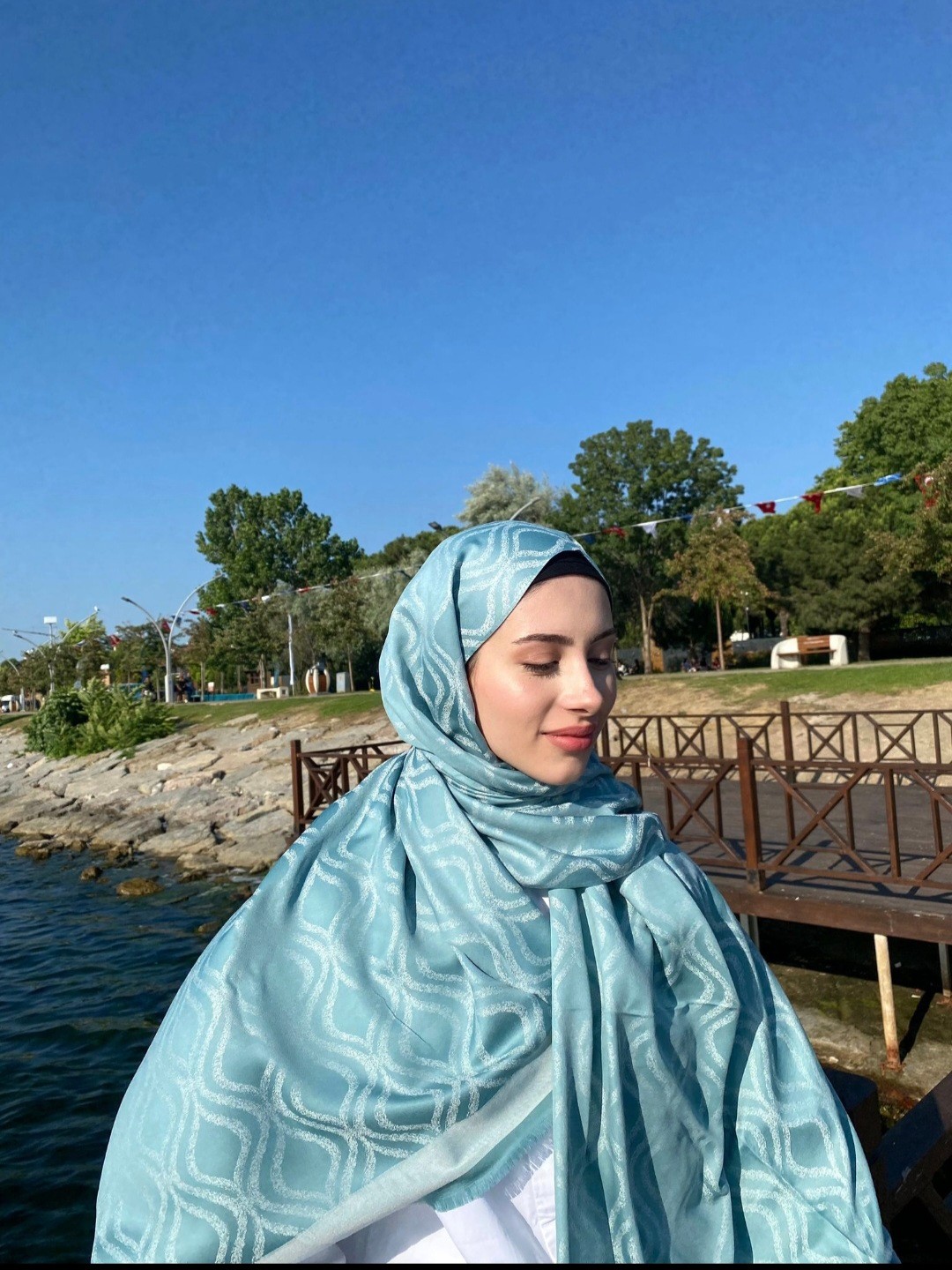 Çift Taraflı ipeksi Jakar Şal-