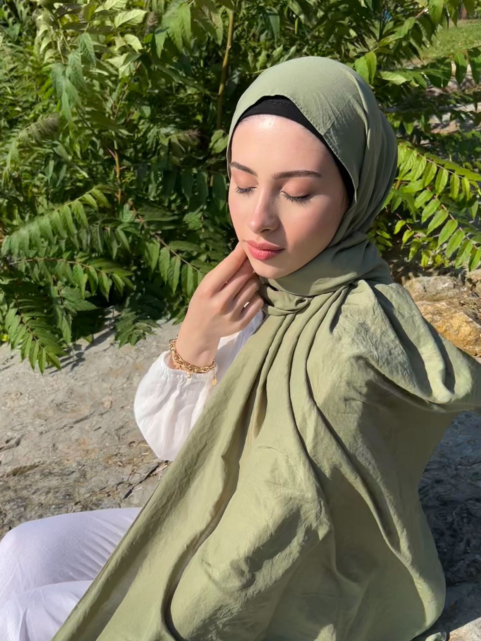 Keten Bambu Şal-Düz Model