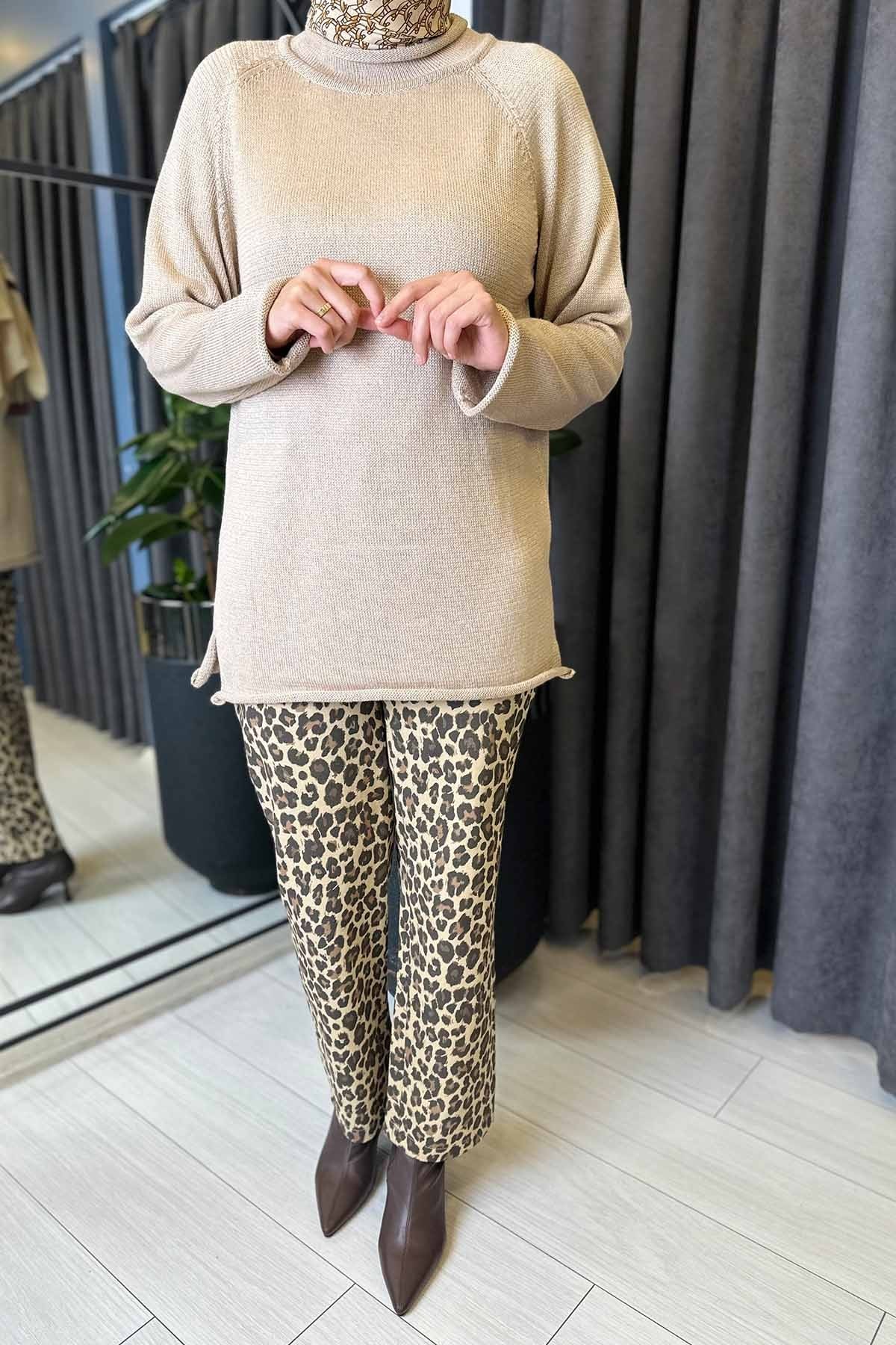 LEOPAR BASKILI PANTOLON