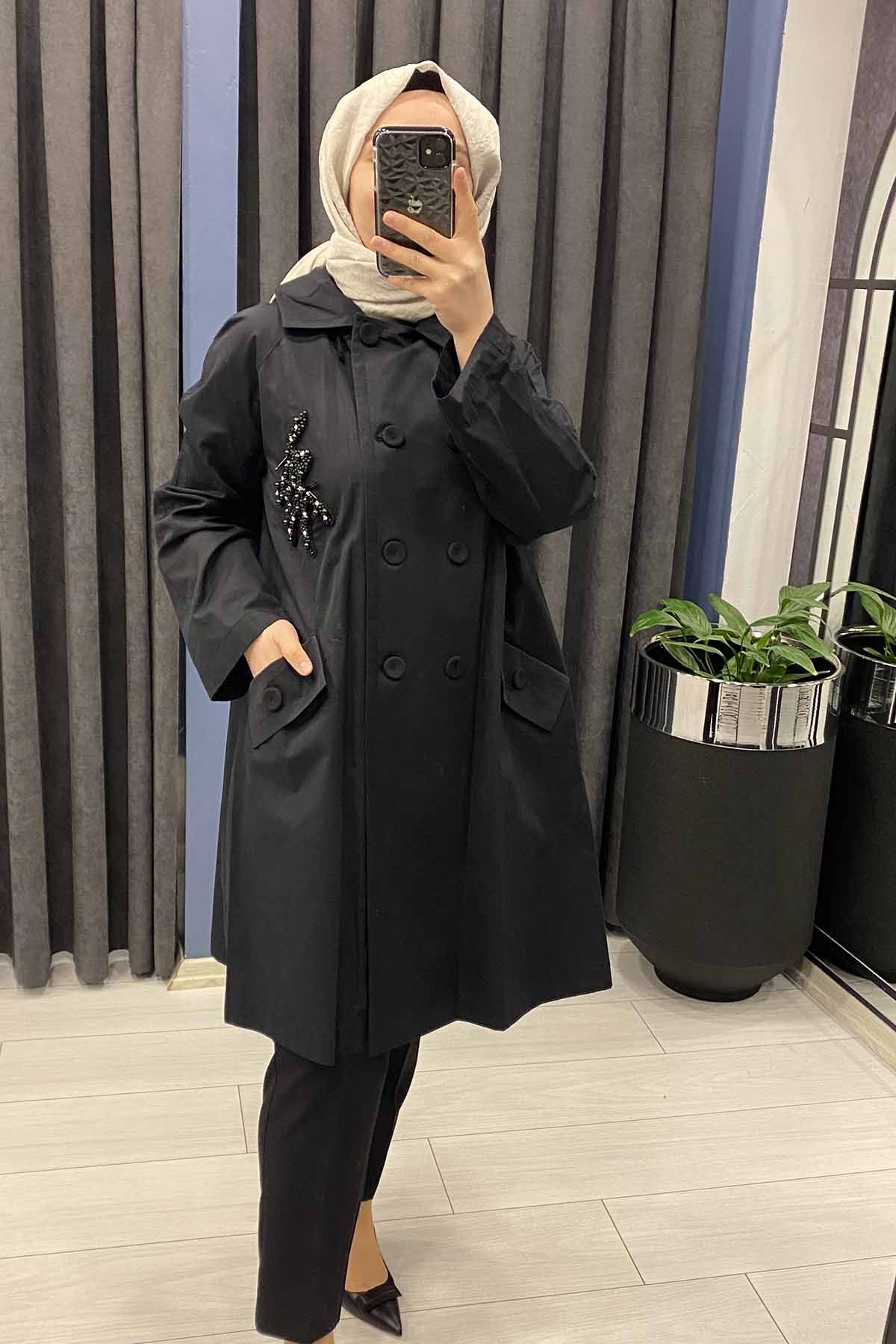 REGLAN KOL İŞLEMELİ TRENÇ