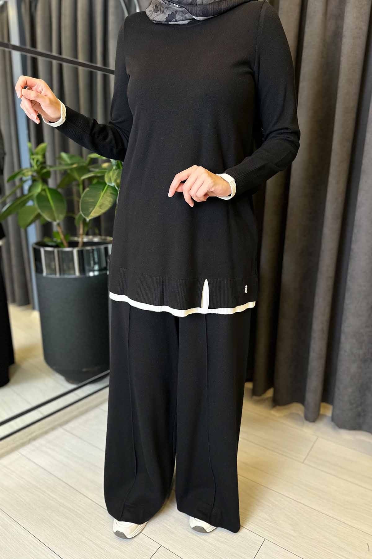 YAKASI YIRTMAÇLI TRİKO TUNİK