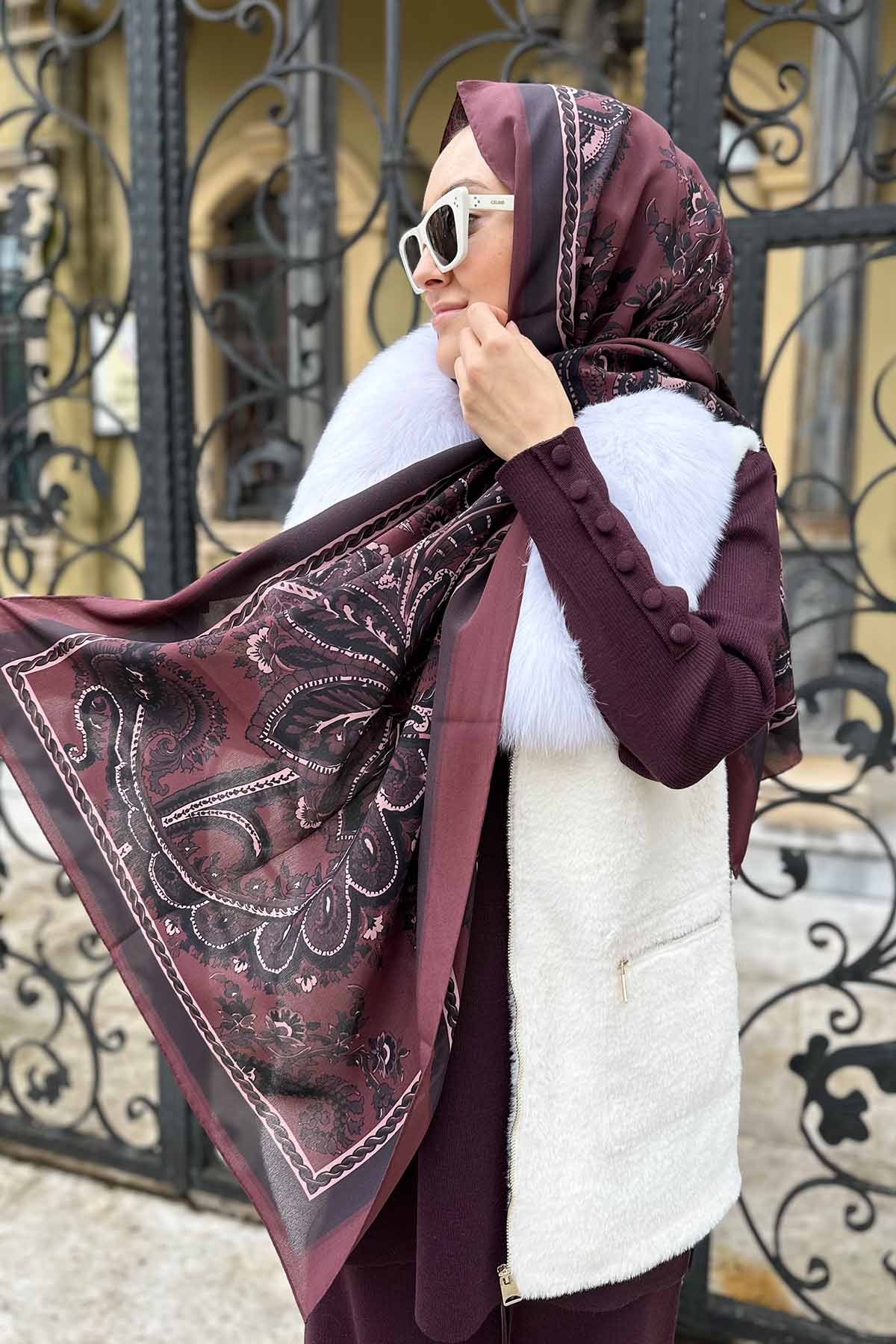 BORDEAUX PAİSLEY ŞAL