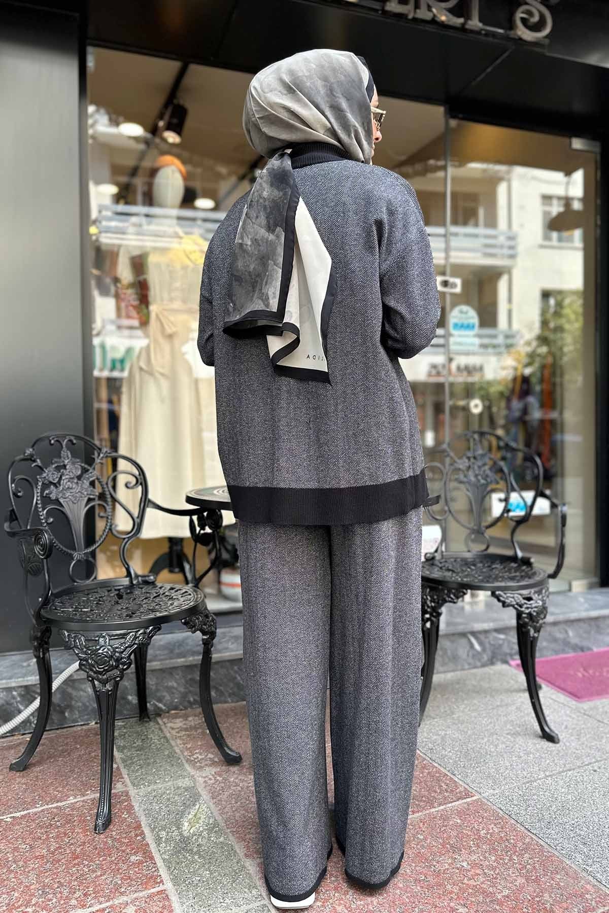 TOUCH ME DOKU DESENLİ BOL PAÇA PANTOLON