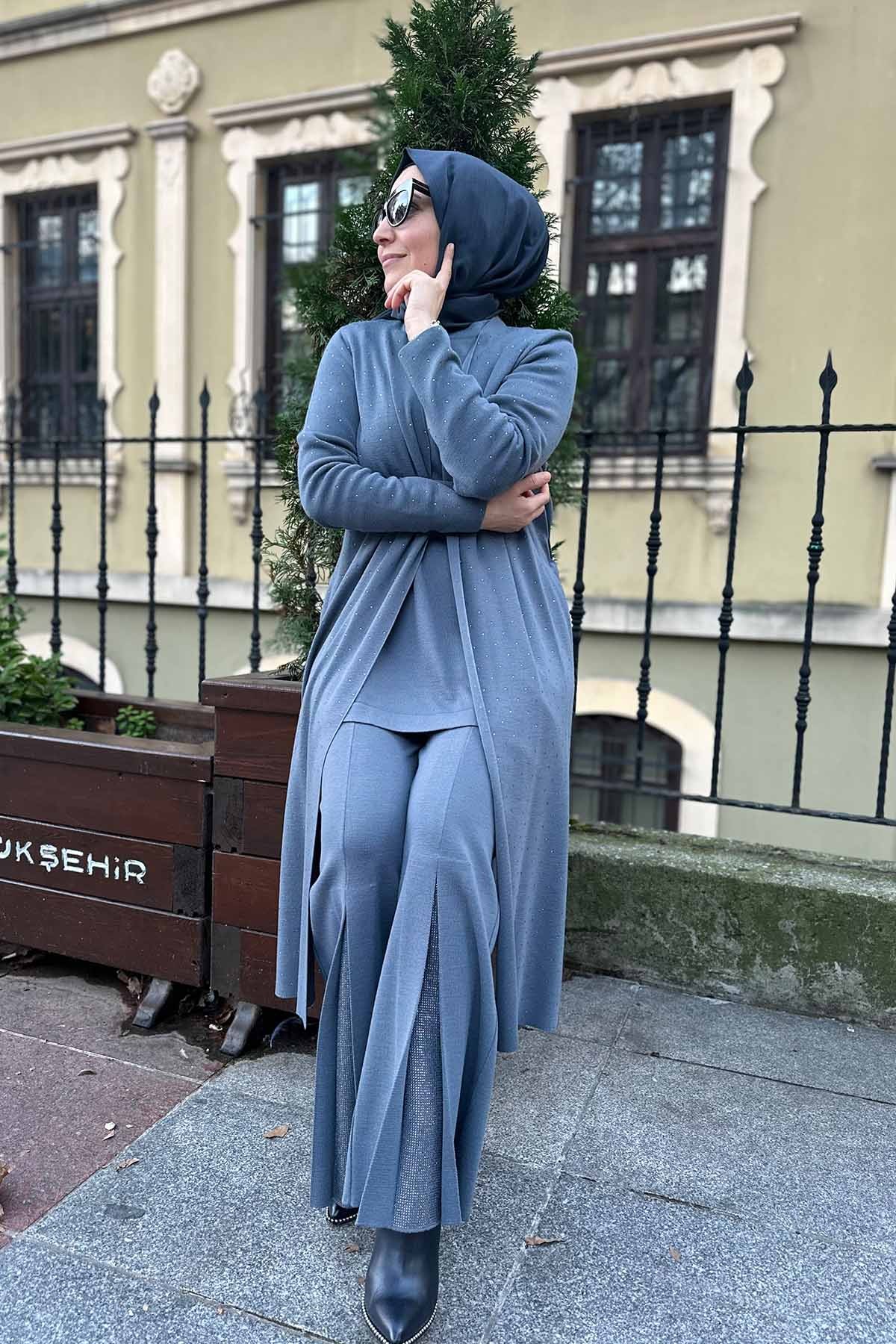 PAÇASI TAŞLI TRİKO PANTOLON