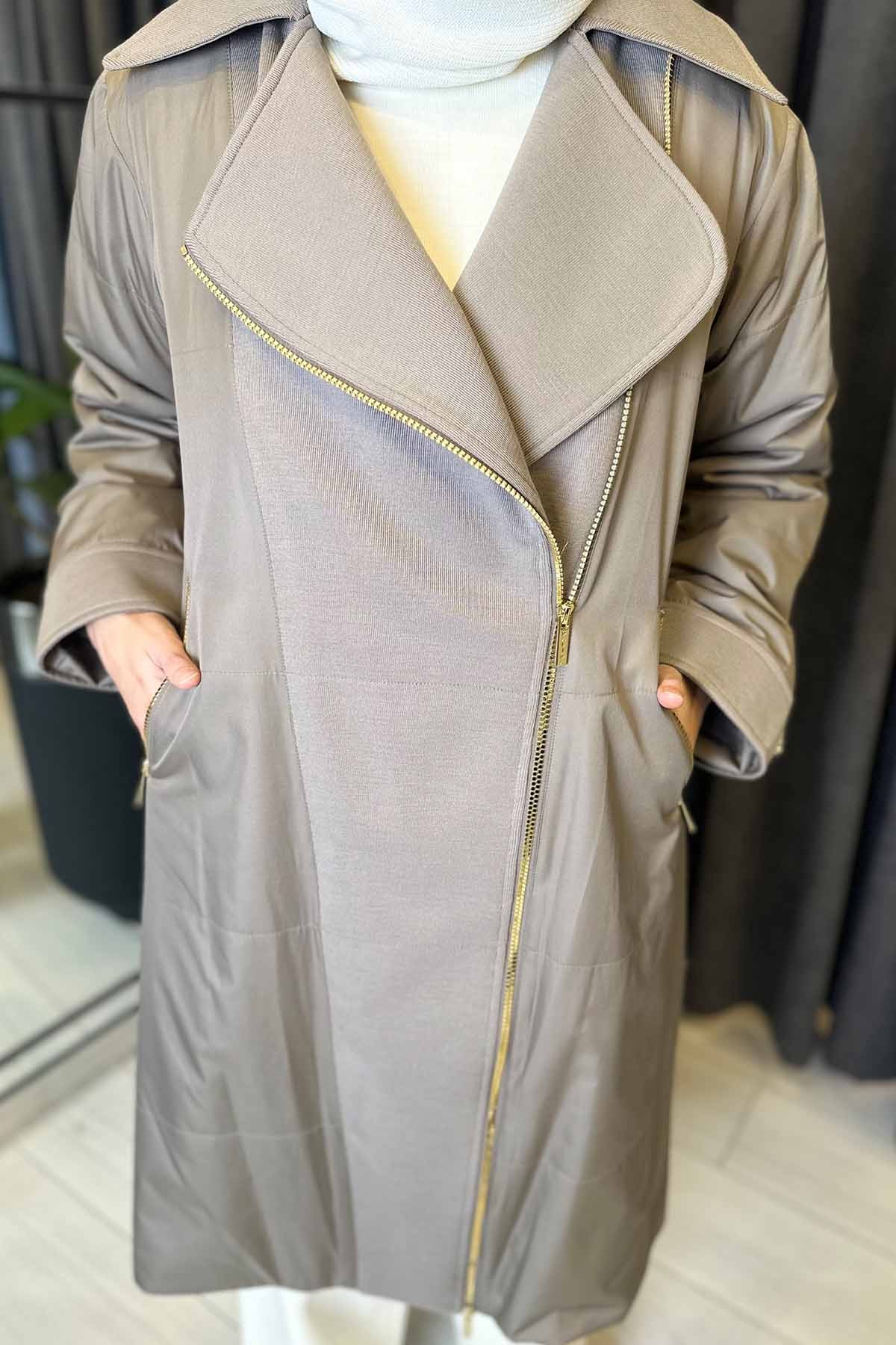 TRİKO DETAYLI HAFİF KABAN