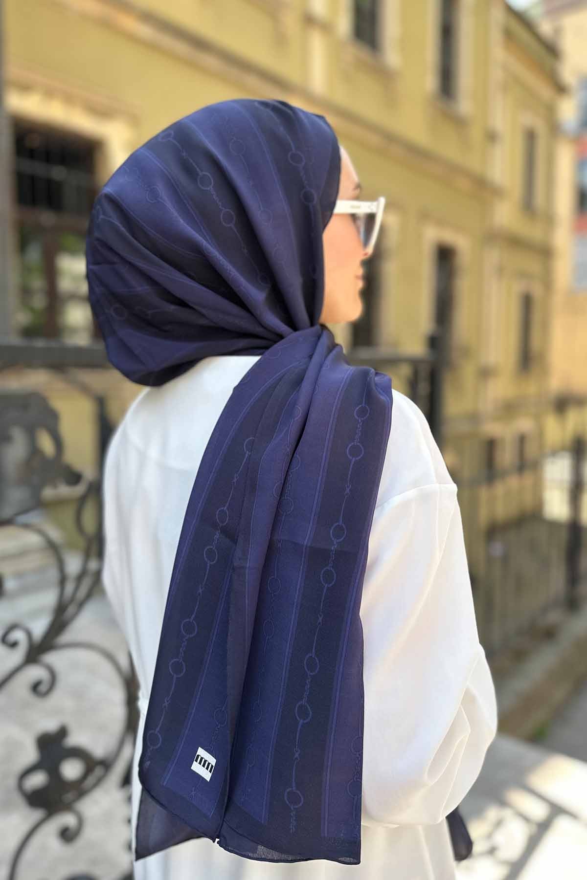NAVY BLUE CHAİN ŞAL