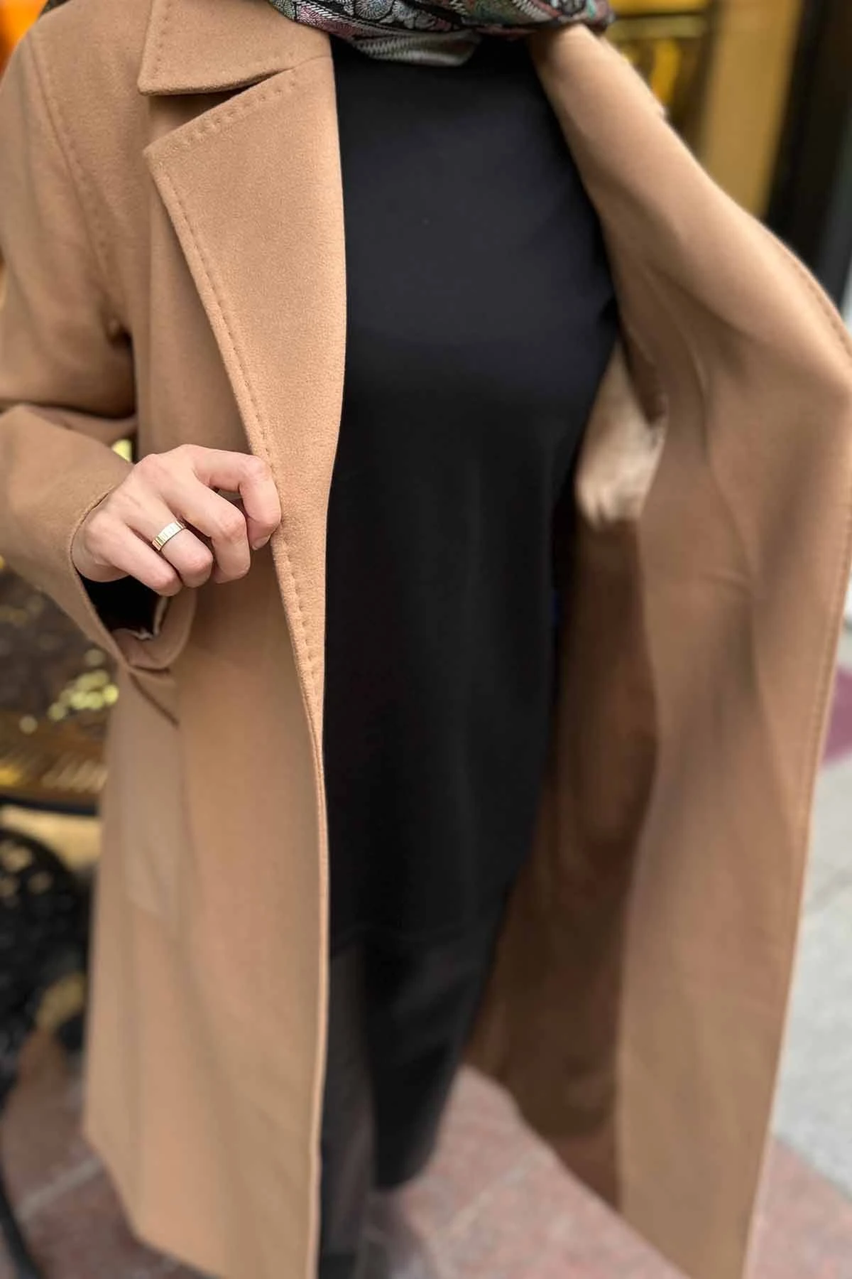 DİKİŞ DETAYLI UZUN KABAN