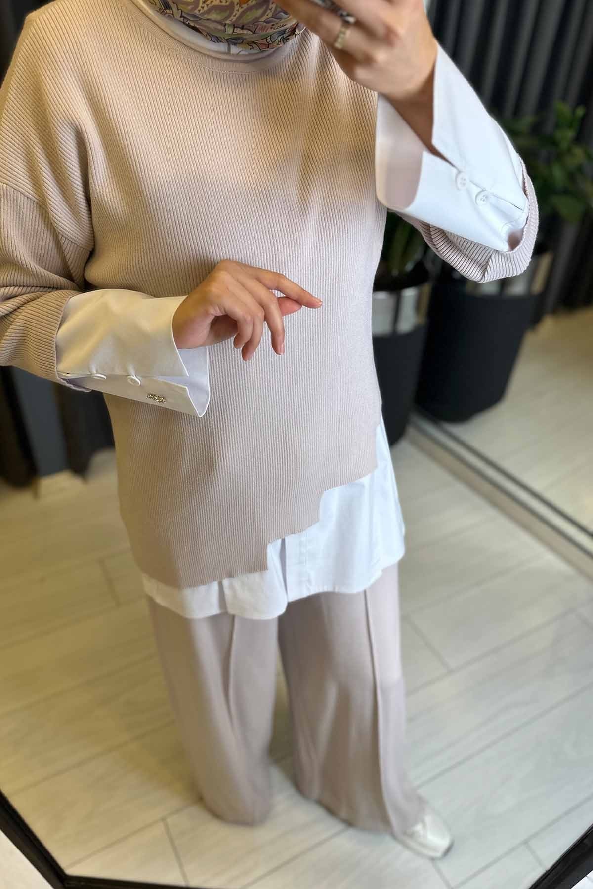 ASİMETRİK KESİM TRİKO TUNİK