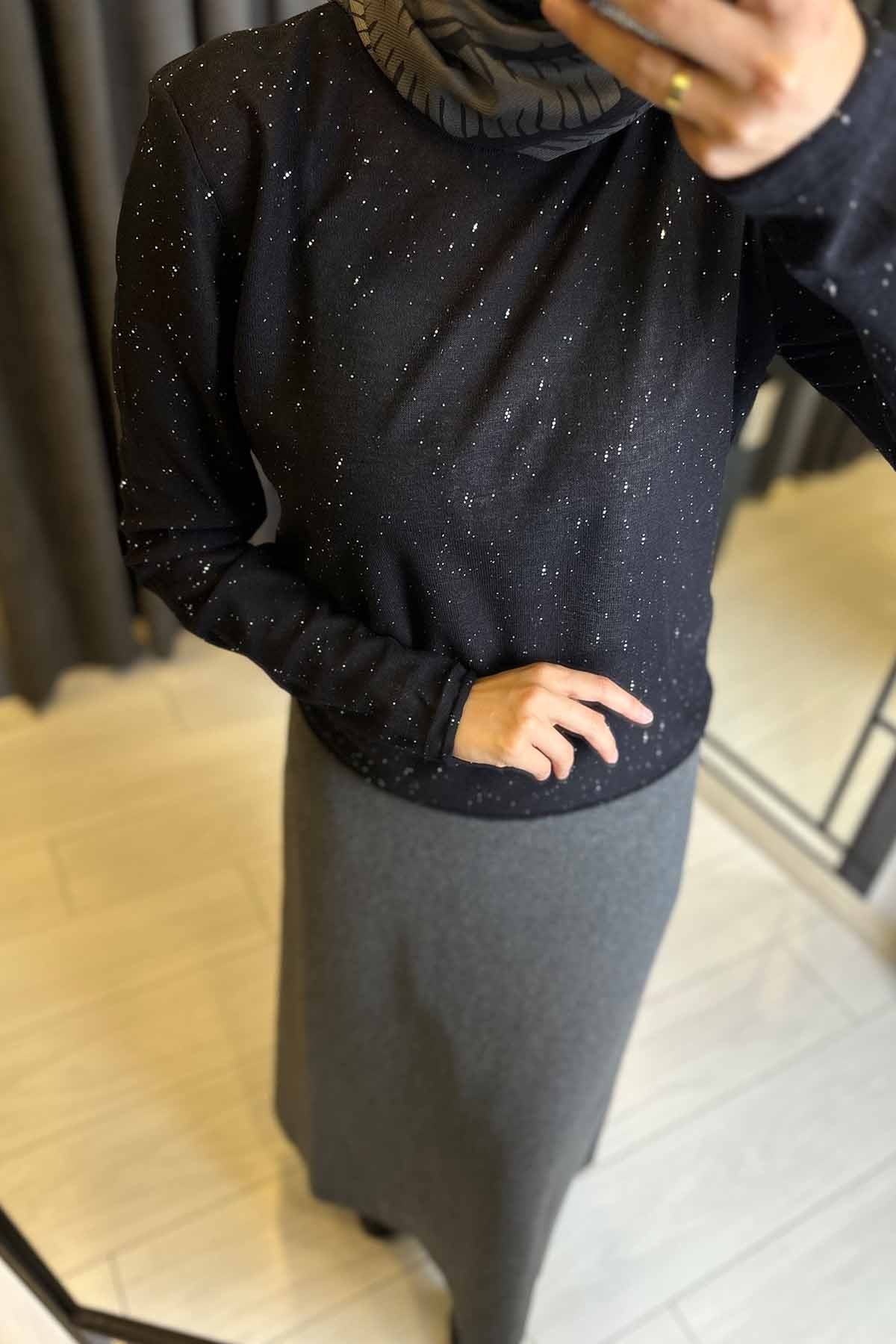 PUL DETAYLI BİSİKLET YAKA TRİKO