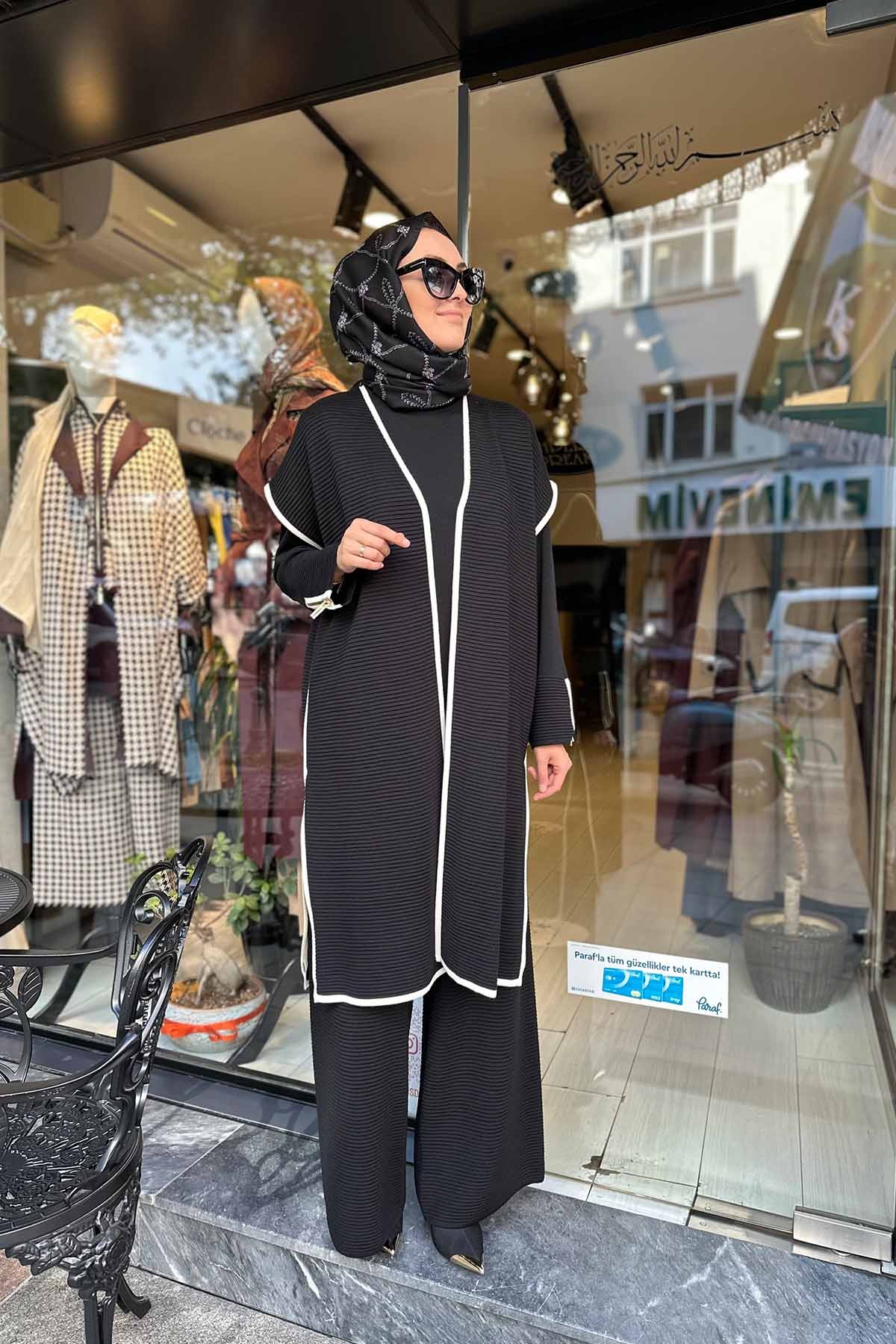 YAKASI VE BİLEĞİ BEKLETME DETAYLI TUNİK