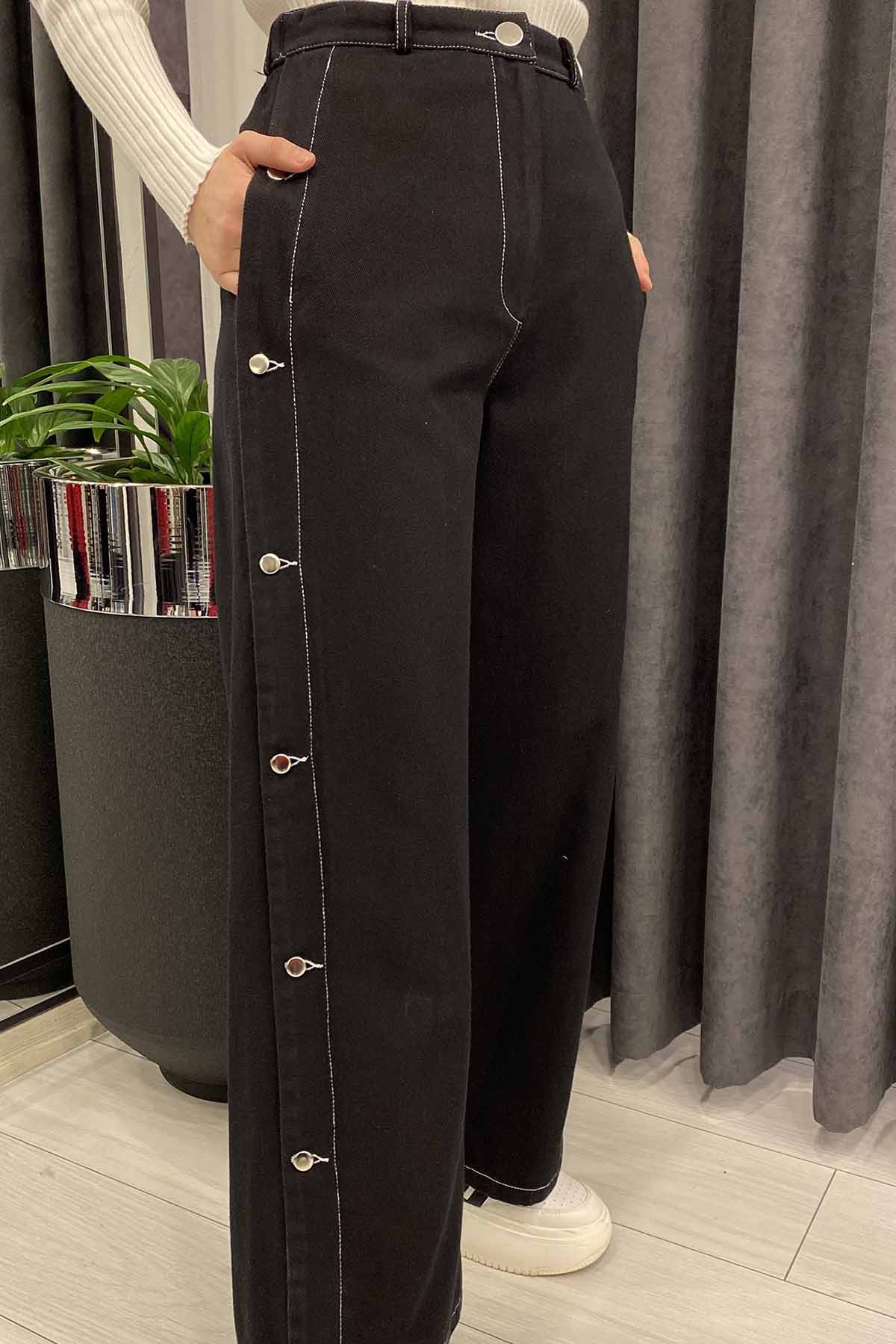 YANLARI ZIMBA DÜĞMELİ BOL PAÇA PANTOLON