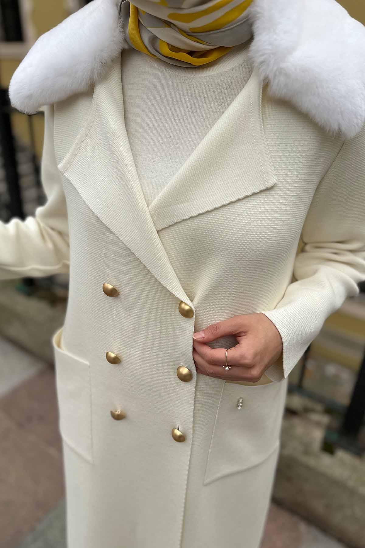 KÜRK YAKALI KRUVAZE HIRKA