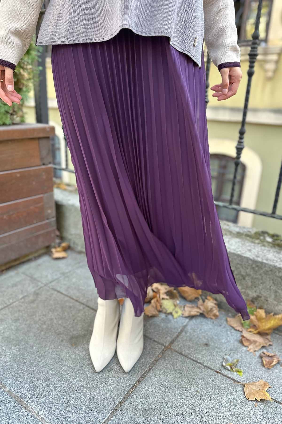 PLİSE ŞİFON ETEK