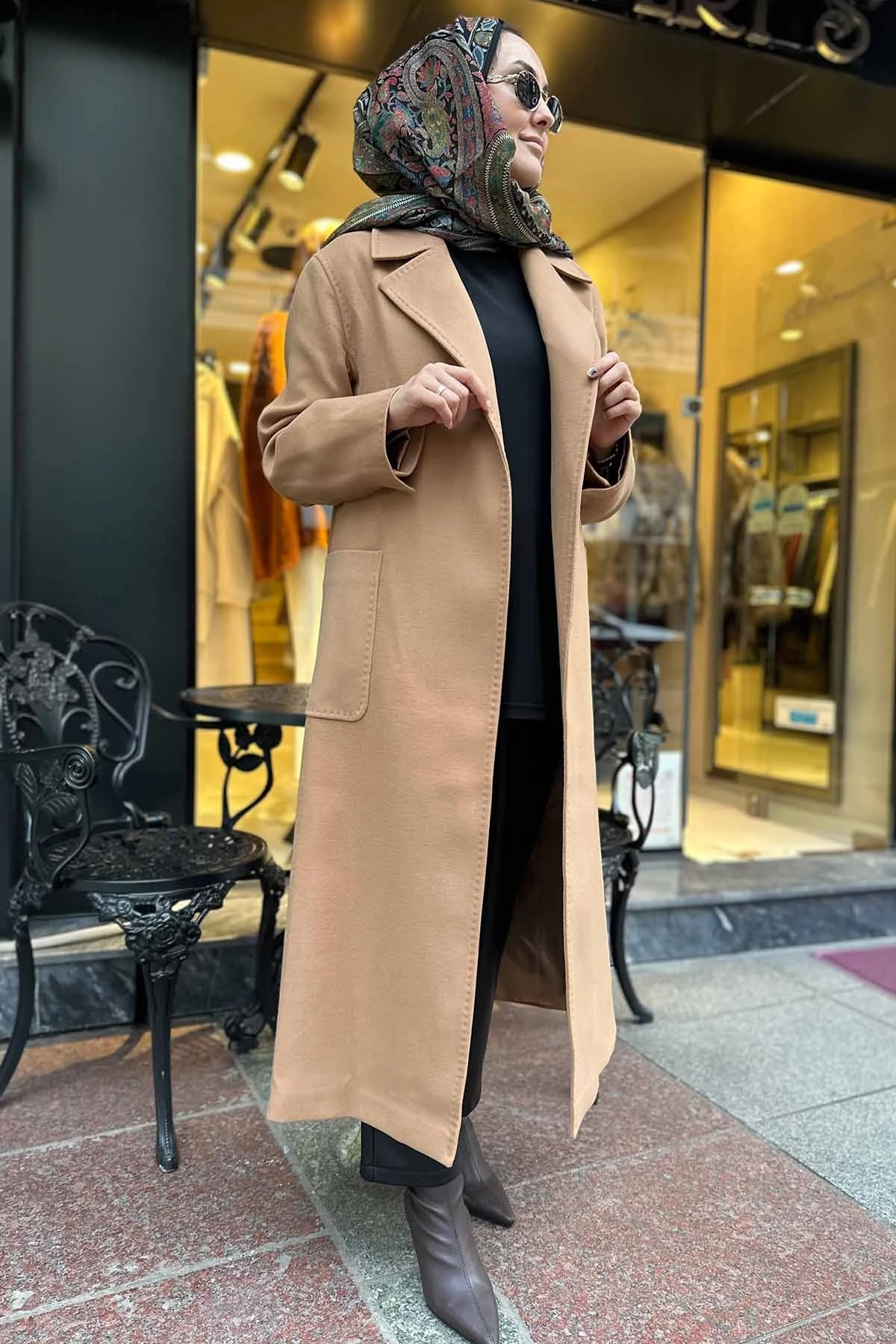 DİKİŞ DETAYLI UZUN KABAN