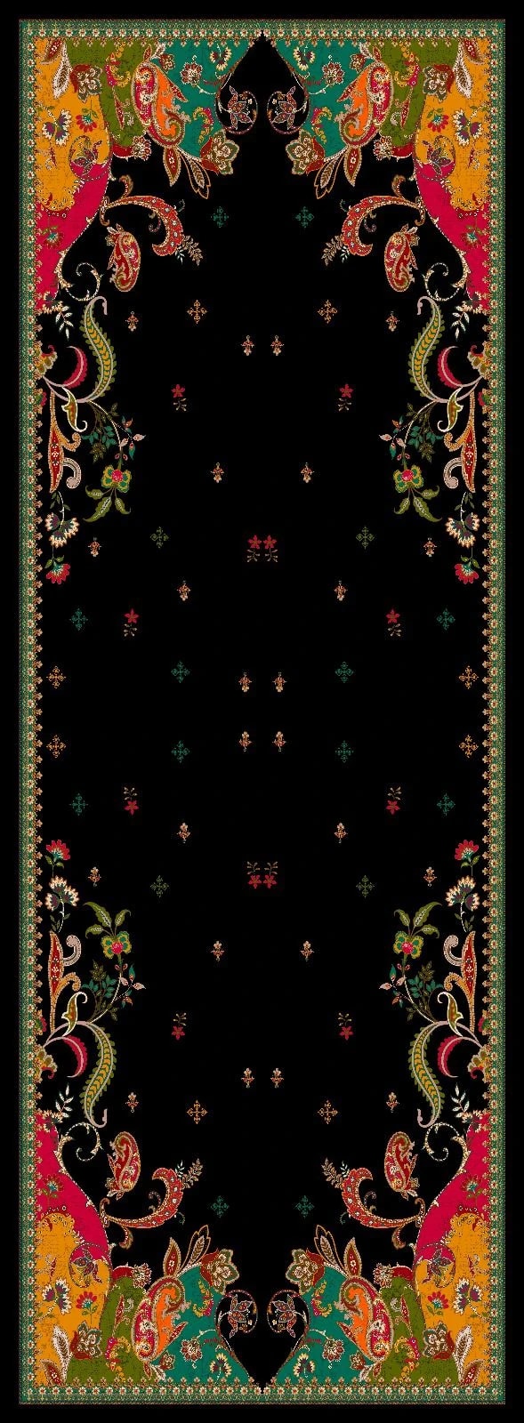 BLACK FLORAL ŞAL