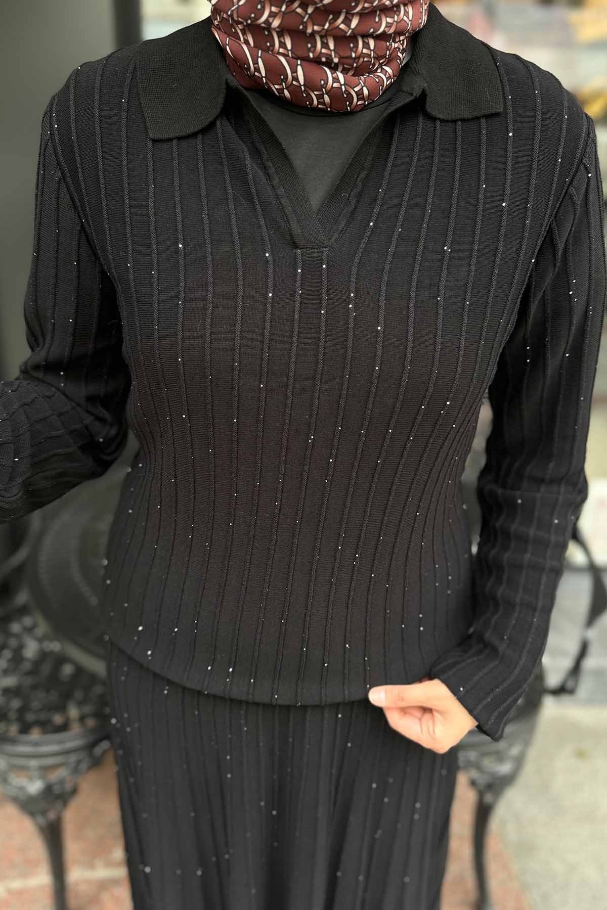 PUL DETAYLI POLO YAKA TRİKO