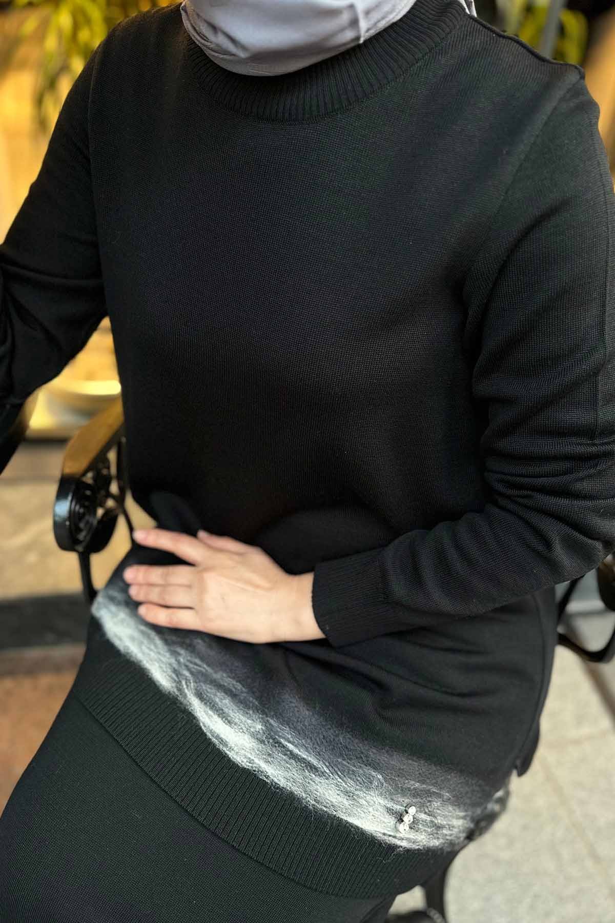 KEÇE DETAYLI TRİKO TUNİK