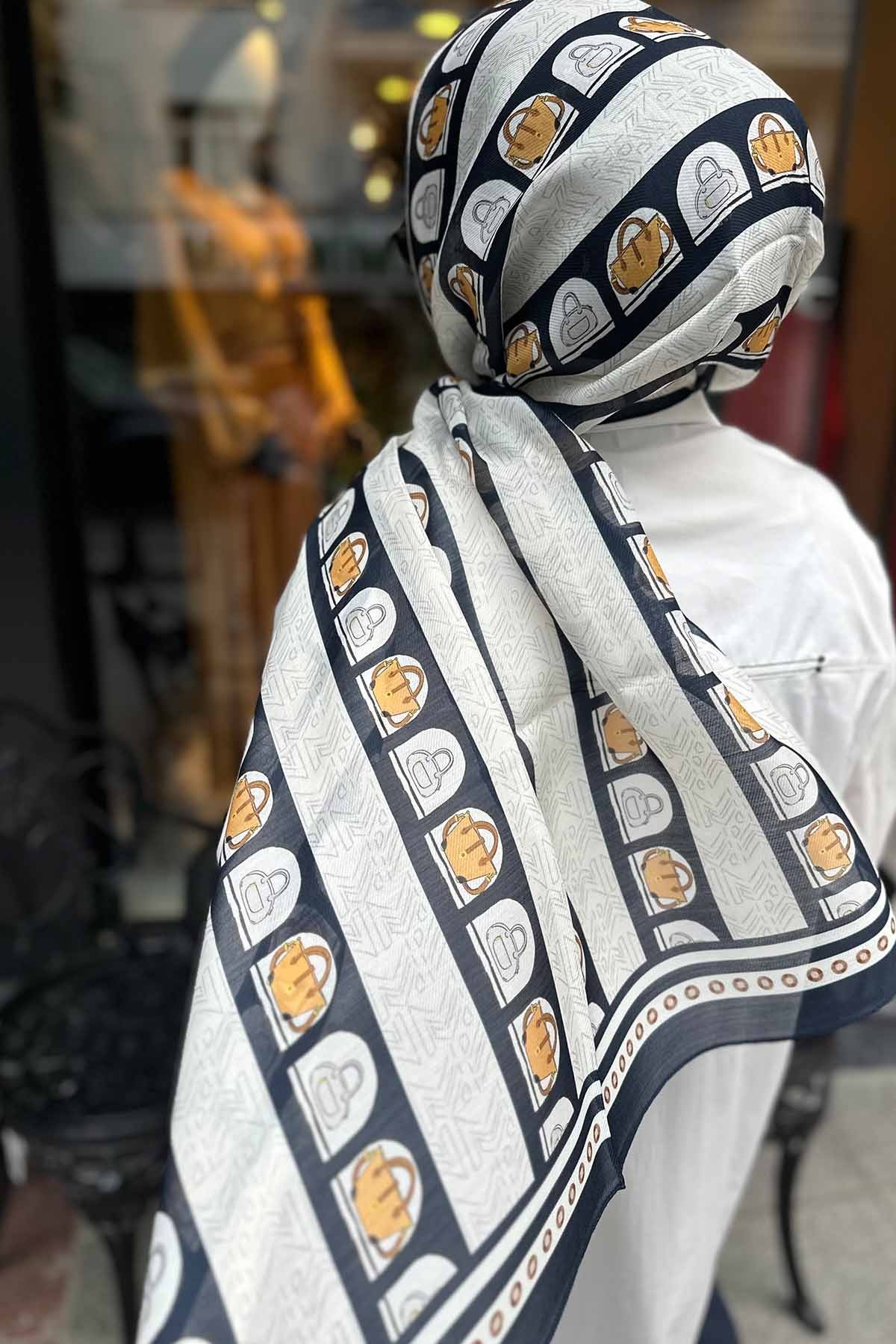 NAVY BLUE M BAG ŞAL