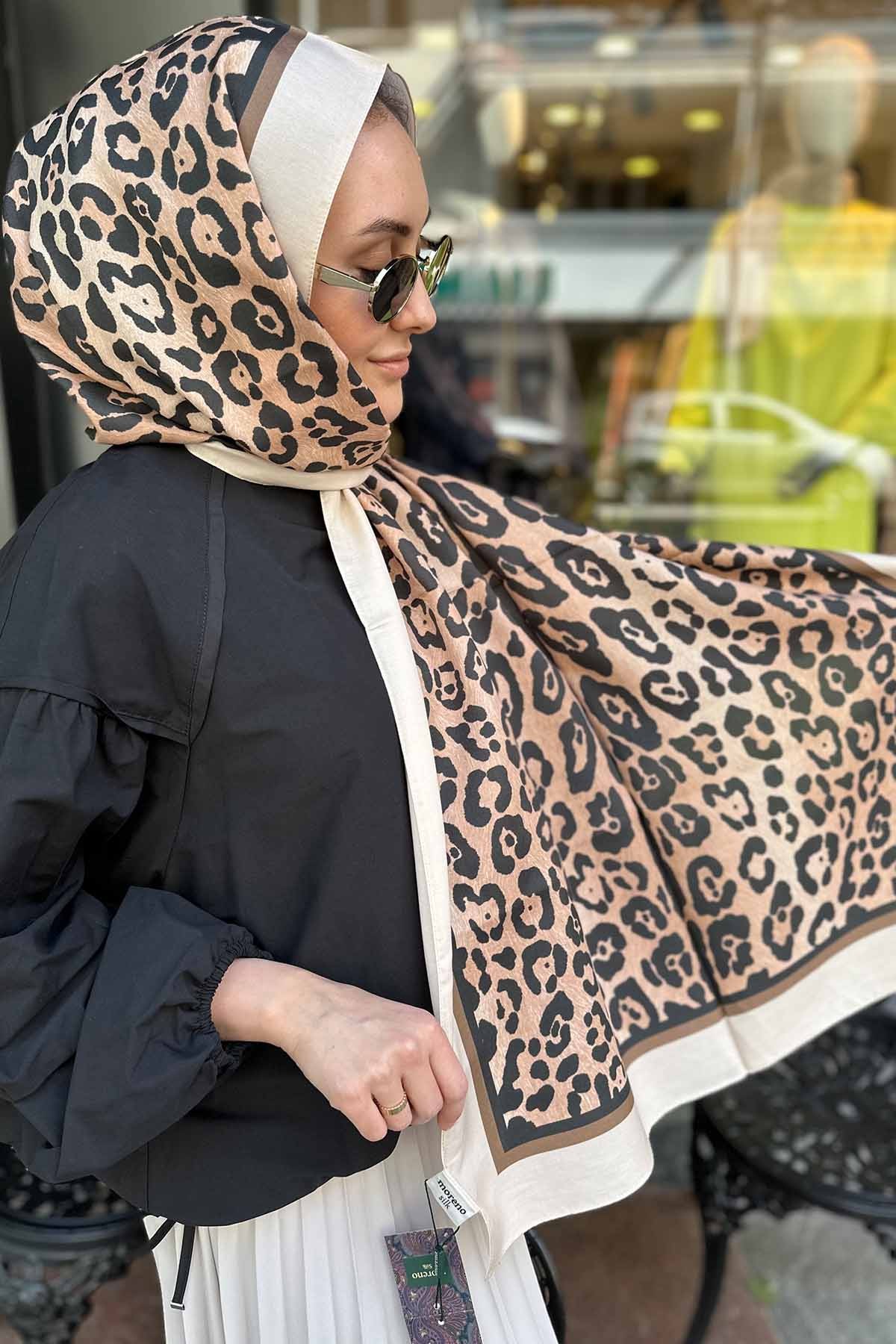 BEİGE LEOPARD ŞAL