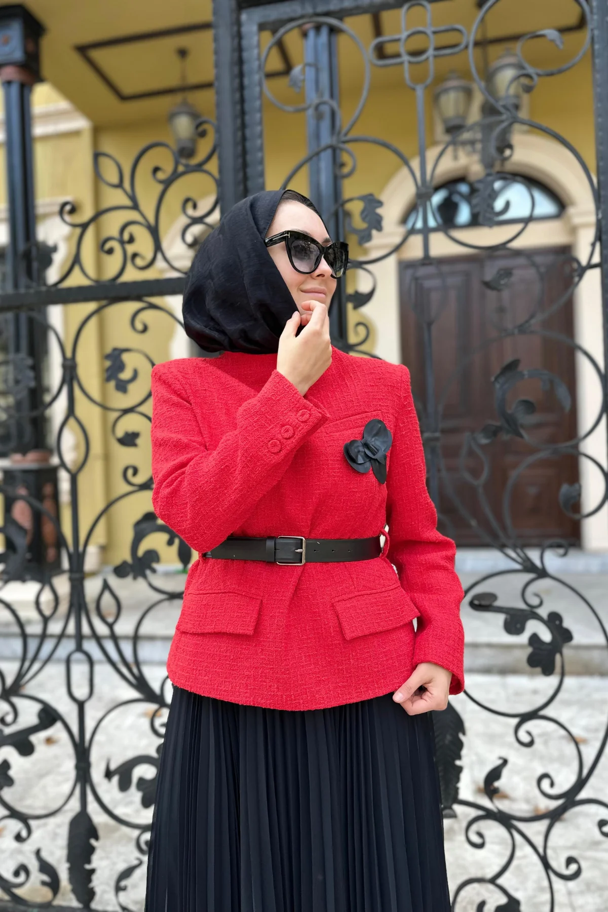 Tüvit Ceketli Etek Takım