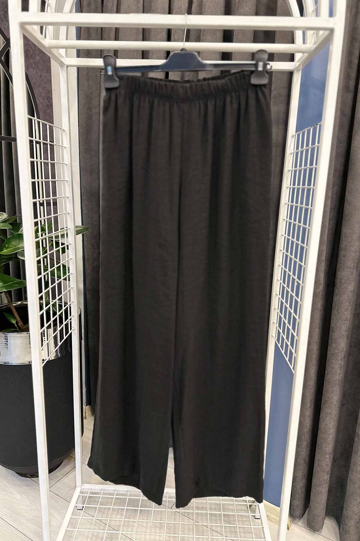 PAÇASI KATLAMA DİKİŞ BELİ LASTİKLİ BOL PAÇA BAMBU PANTOLON