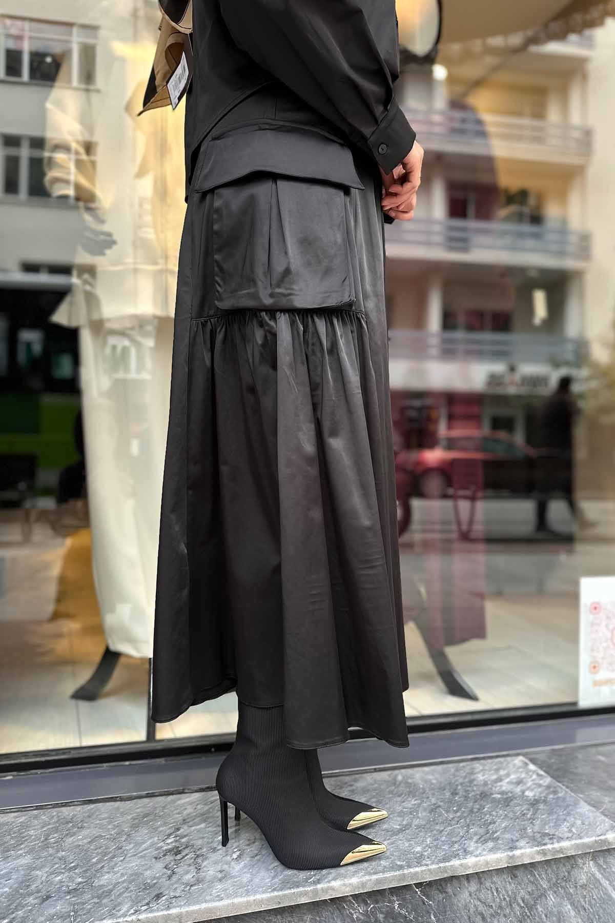 PARAŞÜT KUMAŞ CEP DETAYLI ETEK