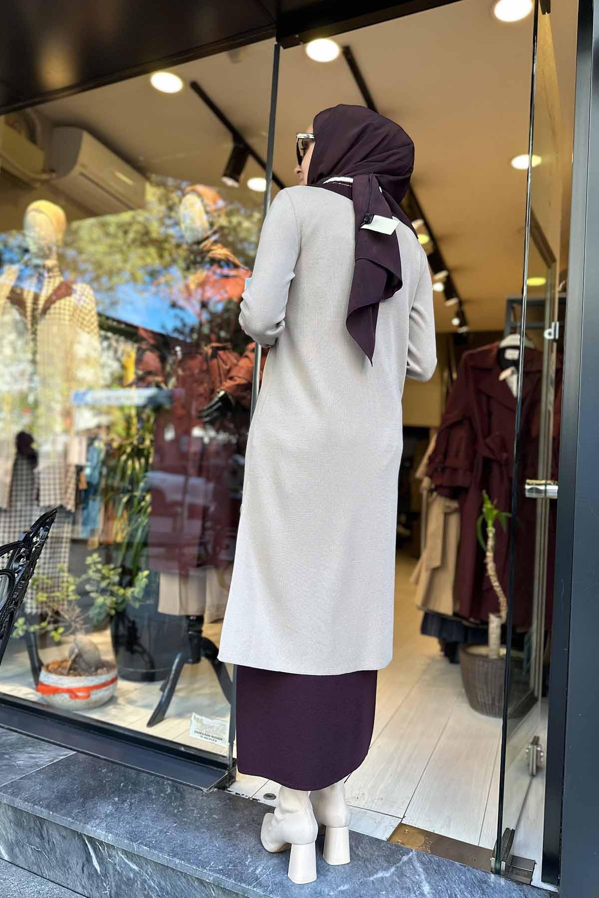 GÖMLEK YAKA TRİKO İÇLİ TUNİK