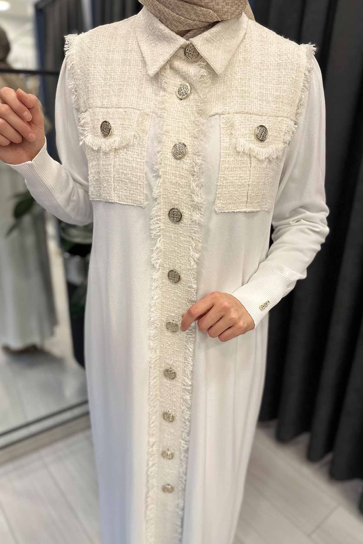 PÜSKÜL VE DÜĞME DETAYLI KLASİK HIRKA