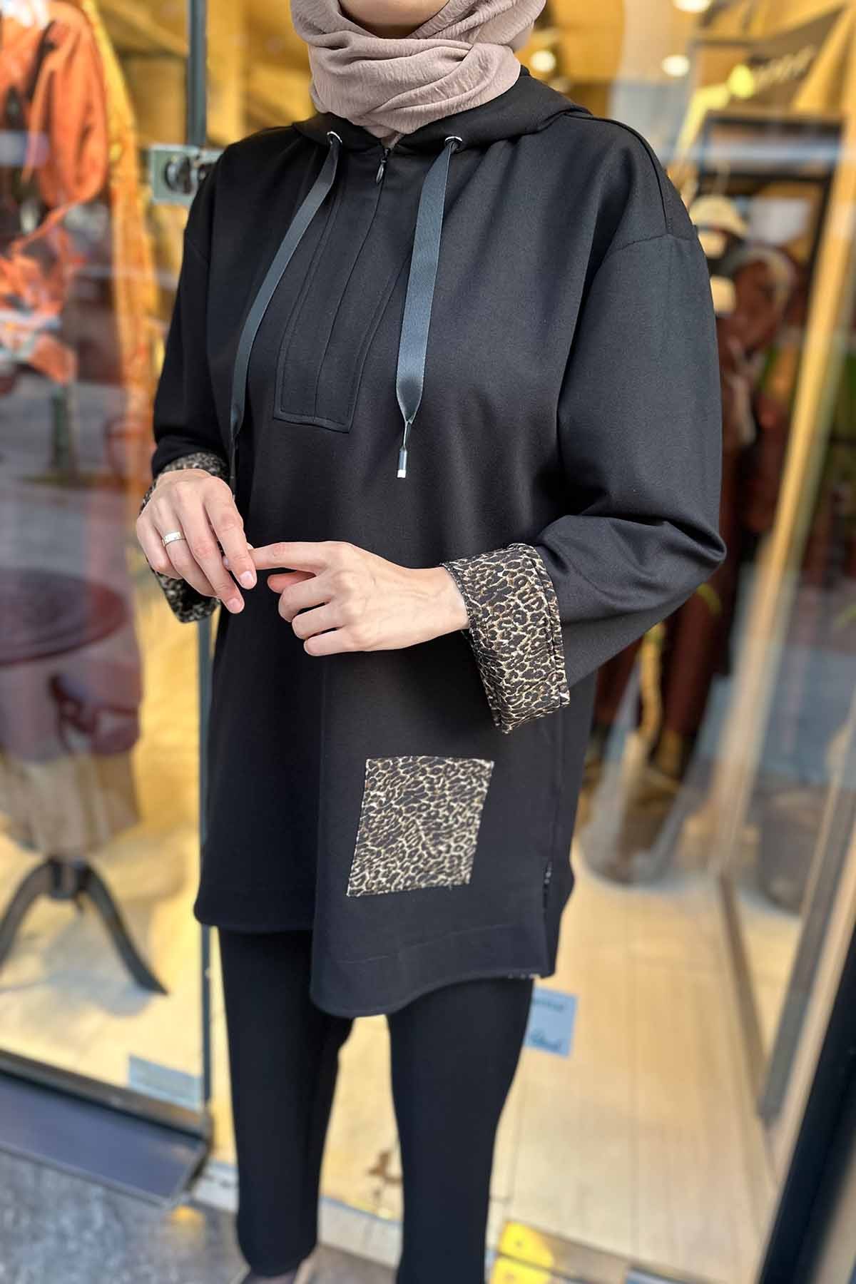 LUNA LEOPAR GARNİLİ SWEAT