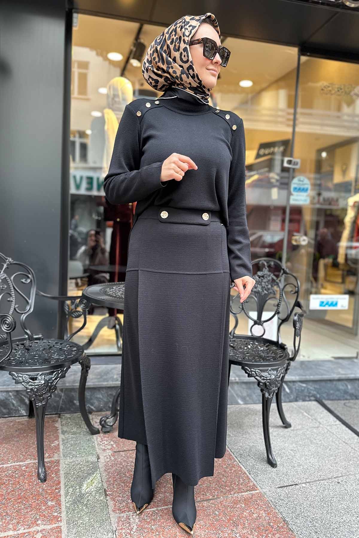 A KESİM DÜĞME DETAYLI ETEK