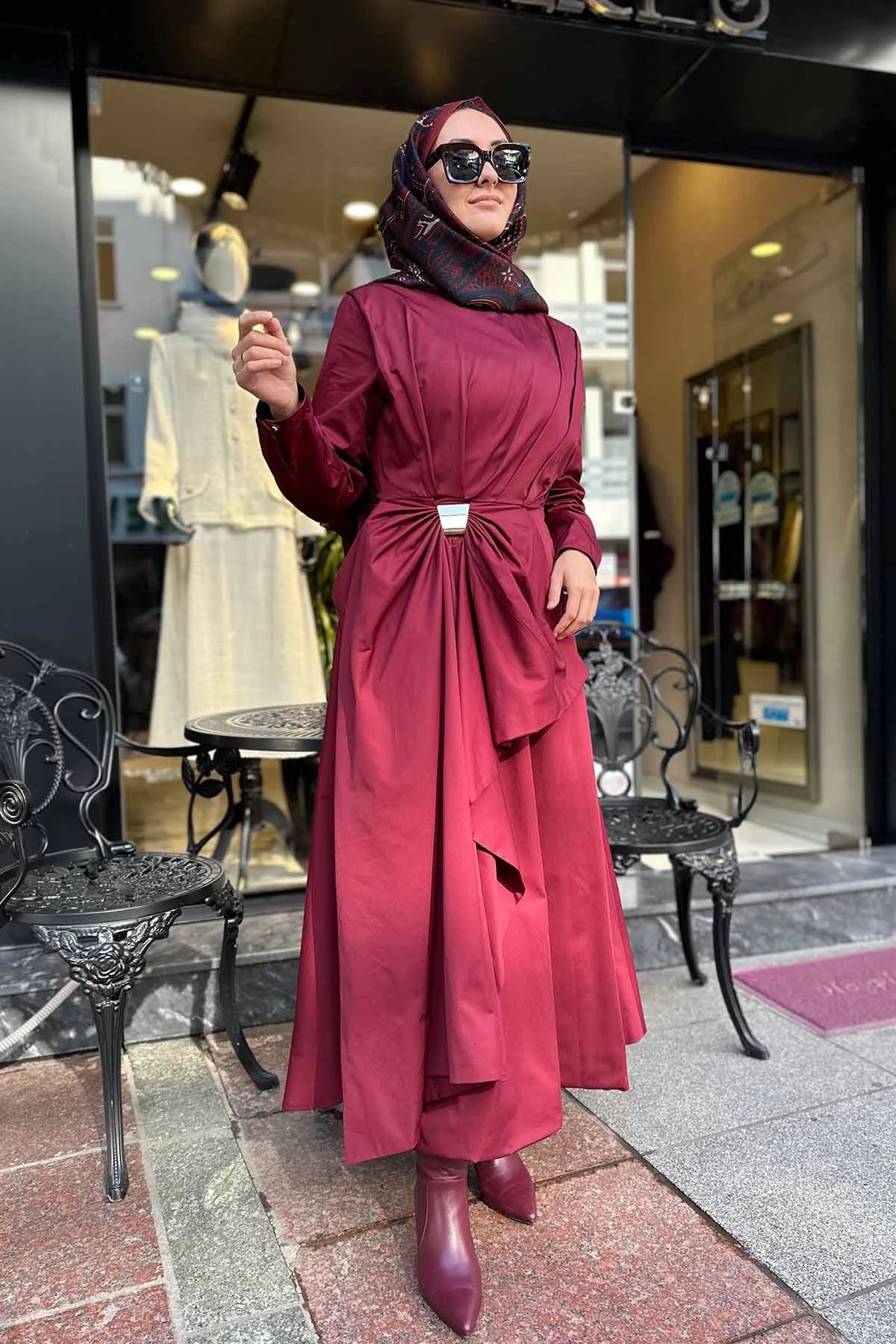 FİYONKLU KOTON ELBİSE