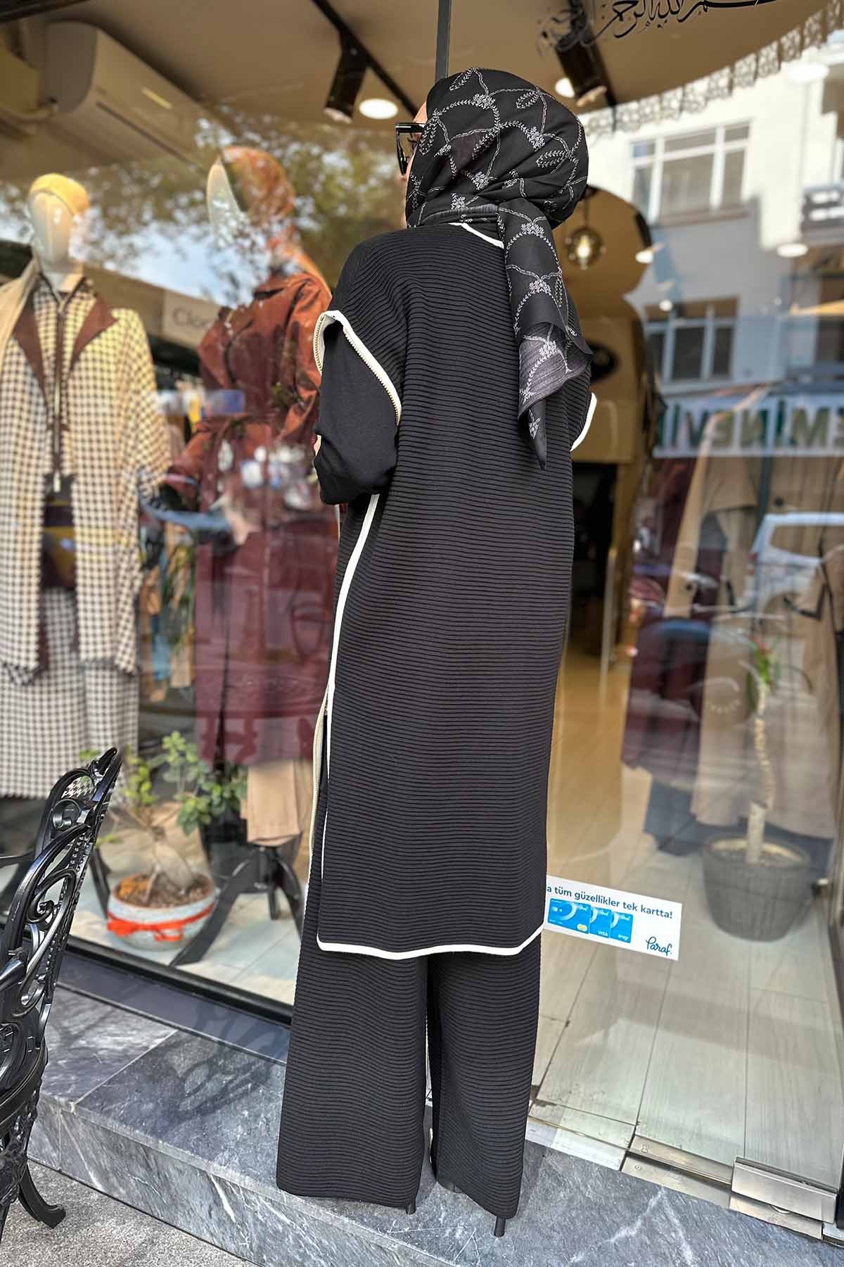 BEKLETMELİ BOL PAÇA TRİKO PANTOLON