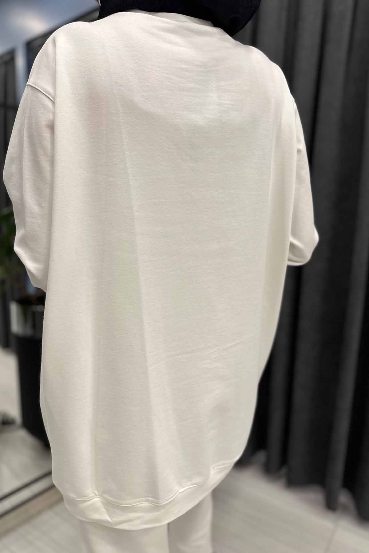 9 TAŞ VE DESENLİ İKİ İPLİK SWEAT