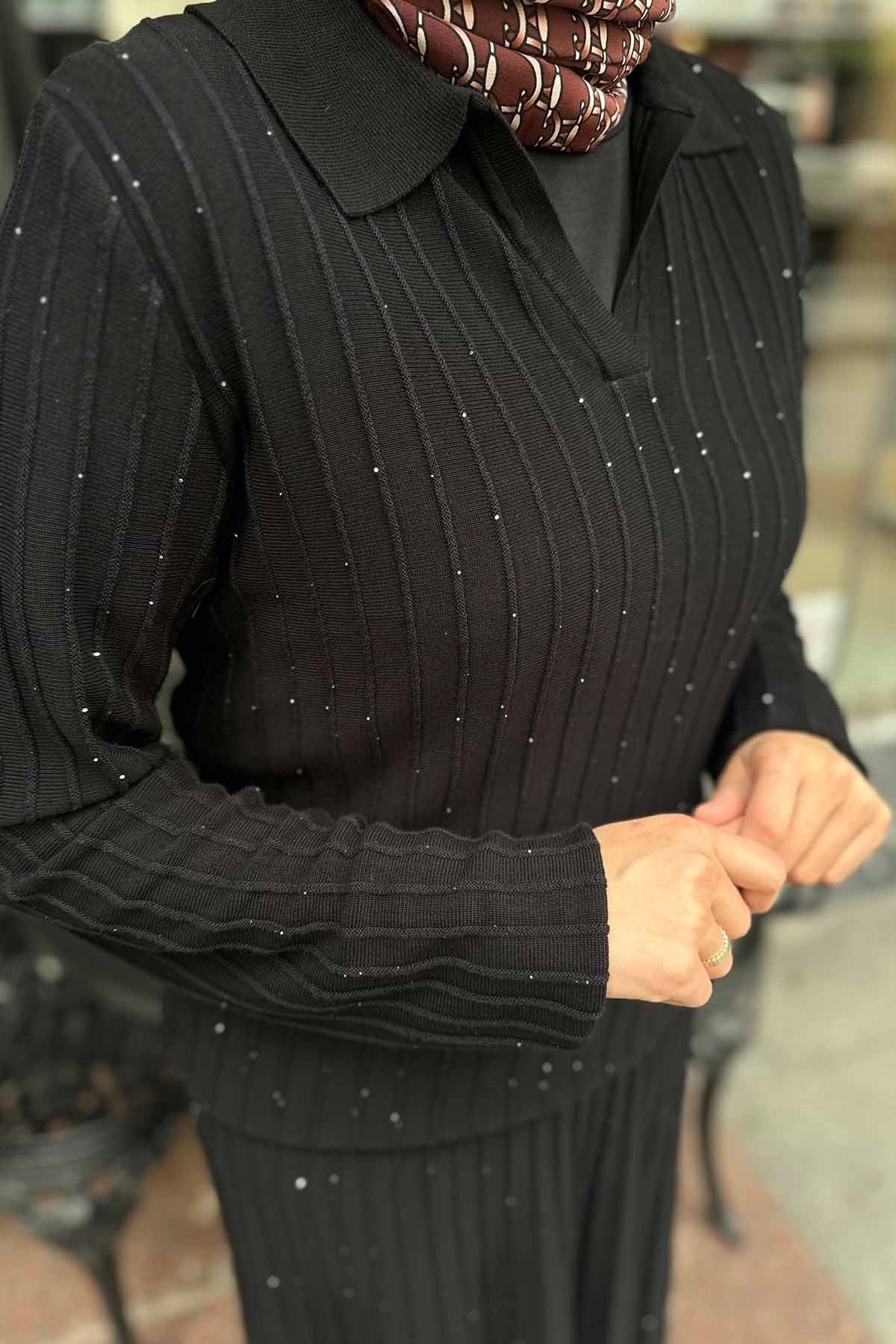 PUL DETAYLI POLO YAKA TRİKO