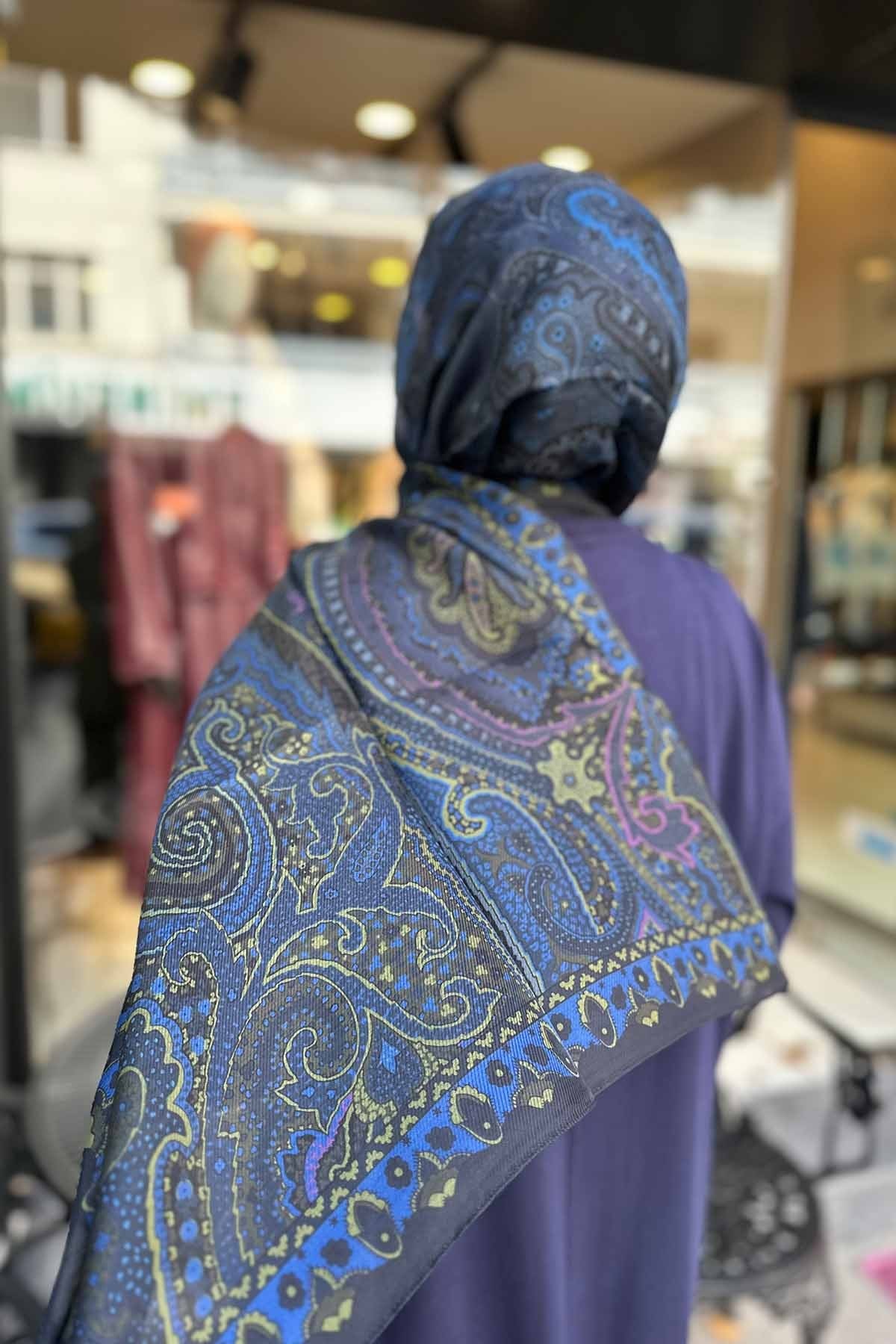 NAVY BLUEJADE YÜNİPEK ŞAL