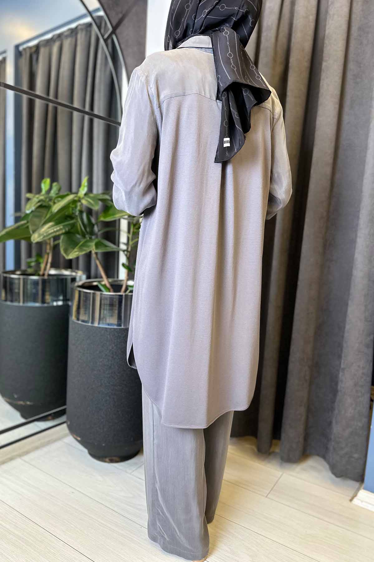 ÖNDEN BAĞLAMALI TRİKO CUPRA CEKET