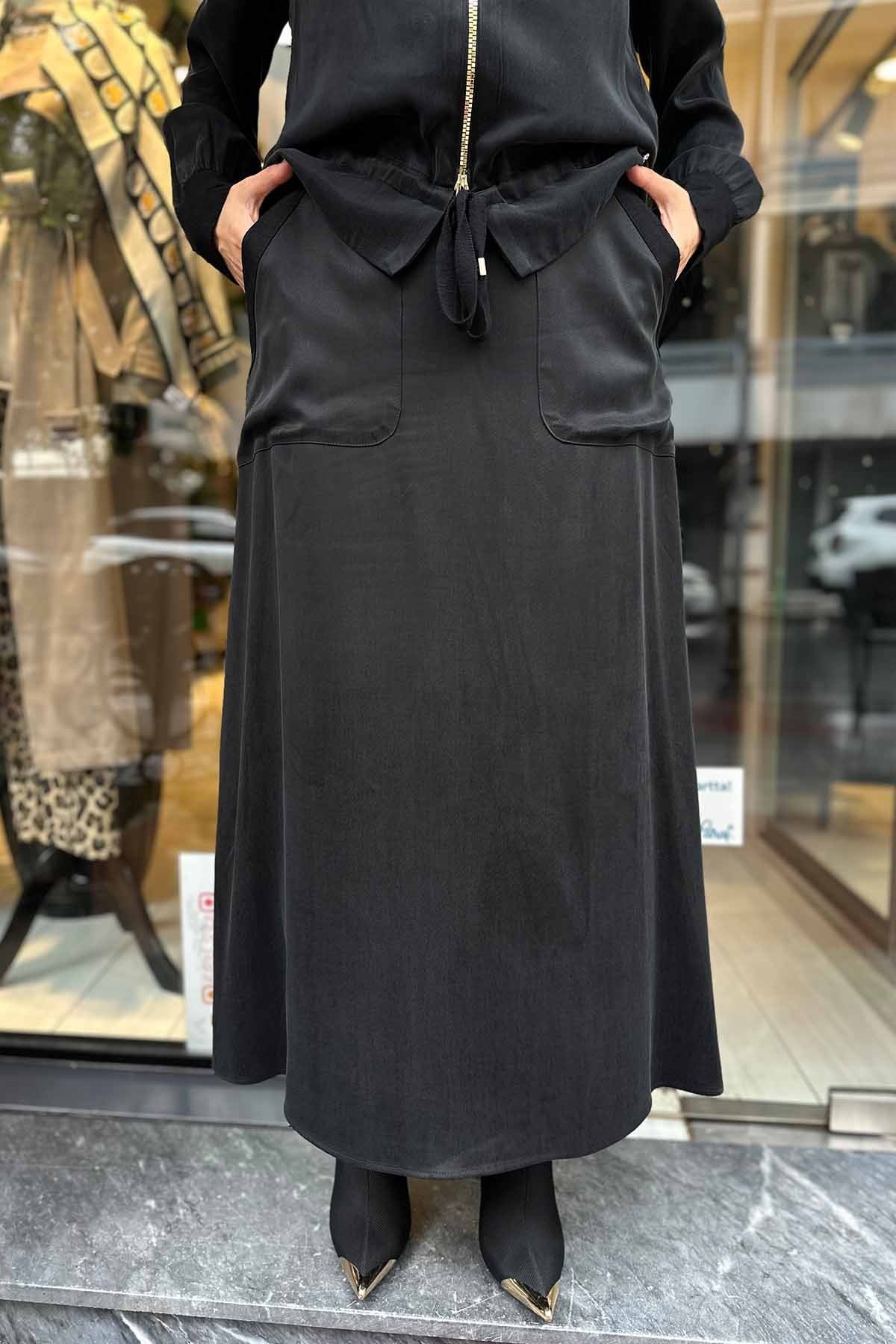 CEPLİ İPEK ETEK - Black
