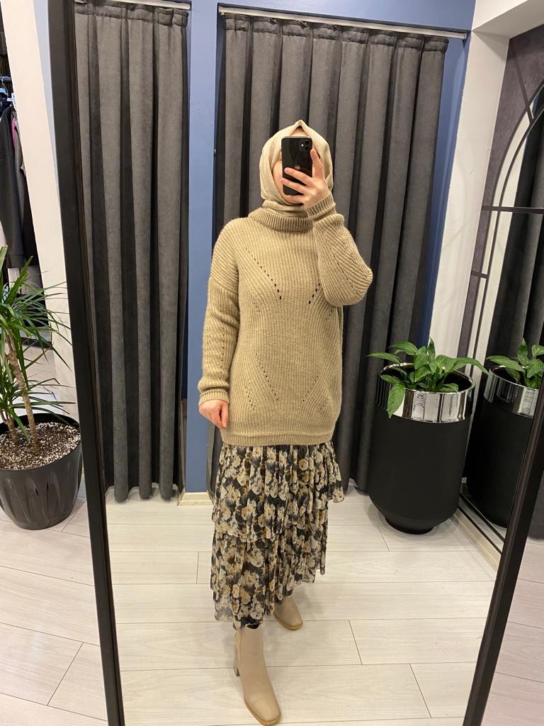 BİSİKLET YAKA ANGORA KAZAK