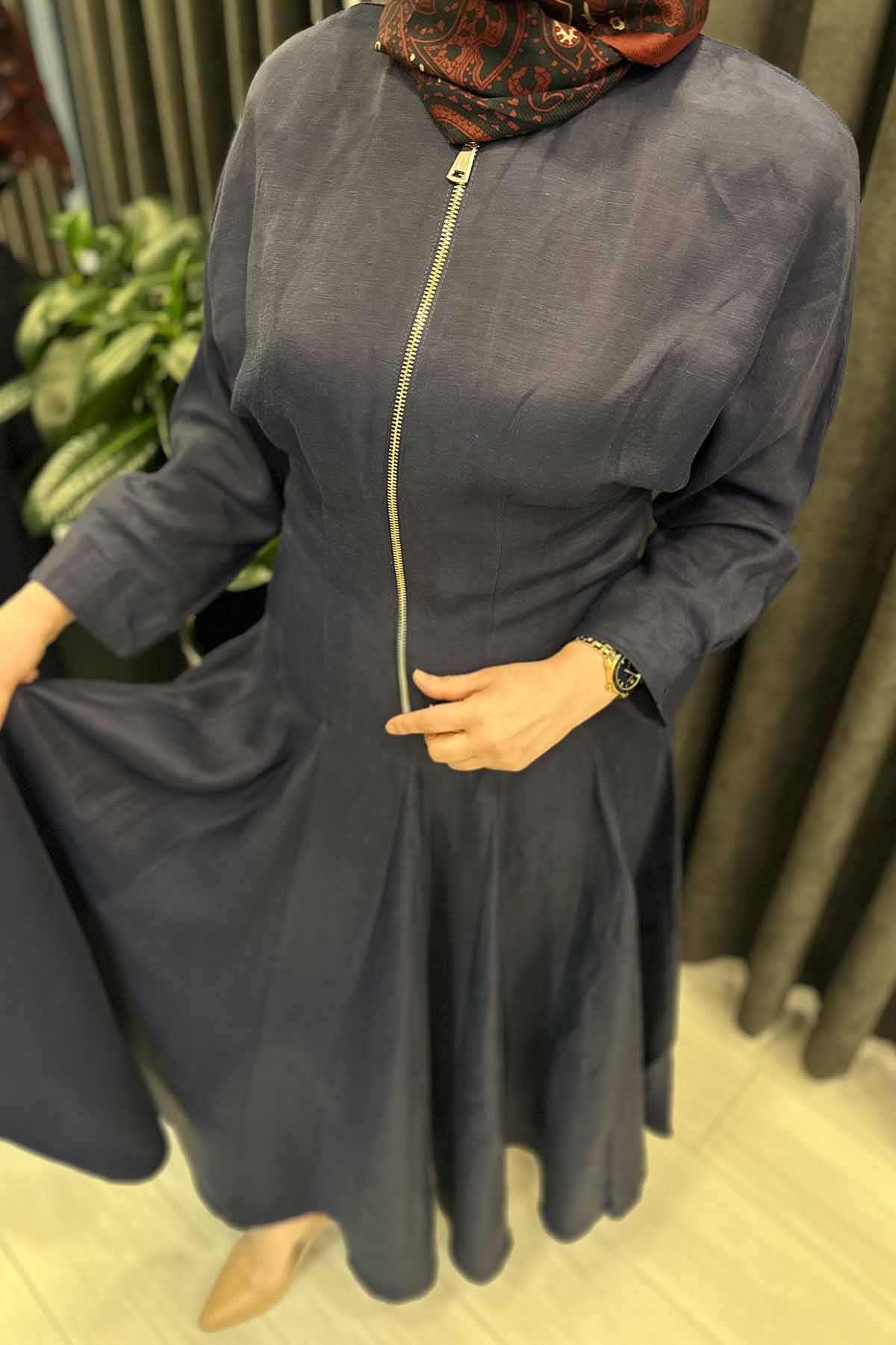FERMUARLI KLOŞ ELBİSE