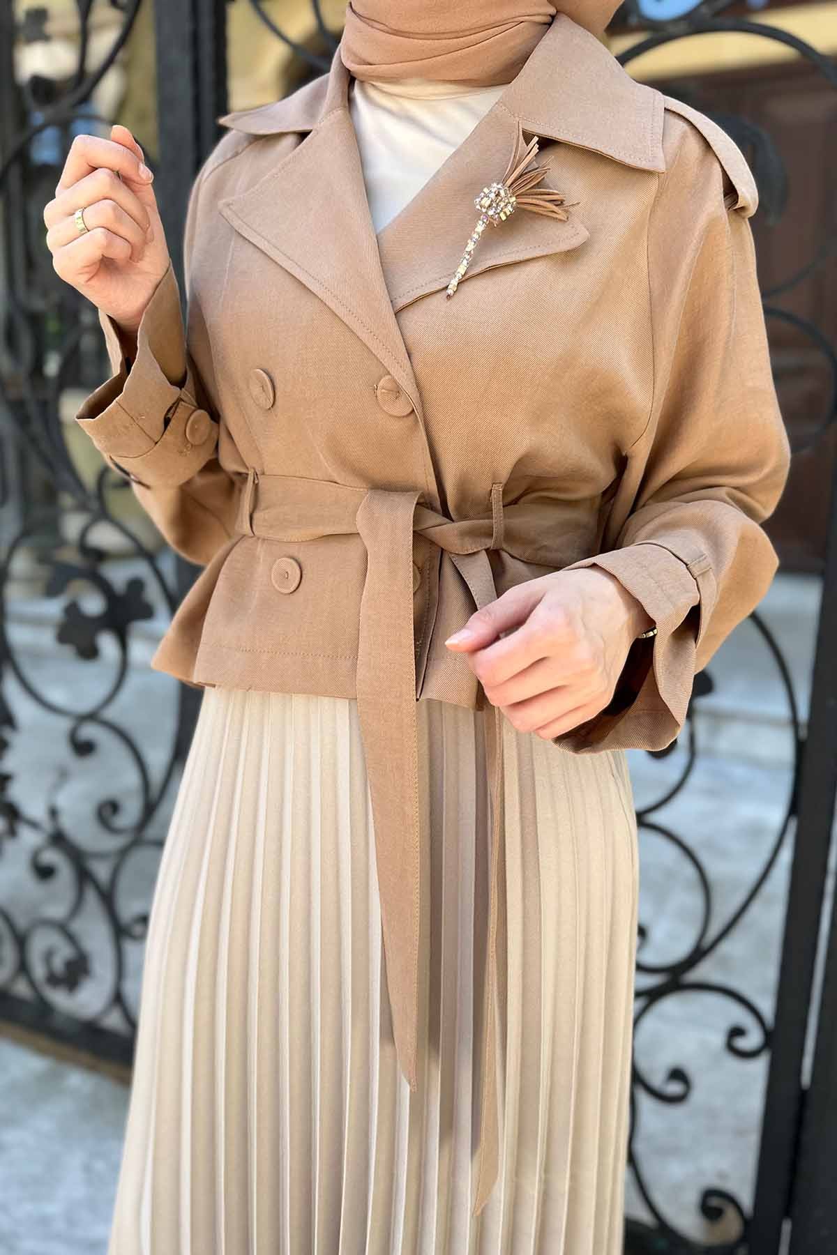 TENCEL KISA TRENÇ CEKET